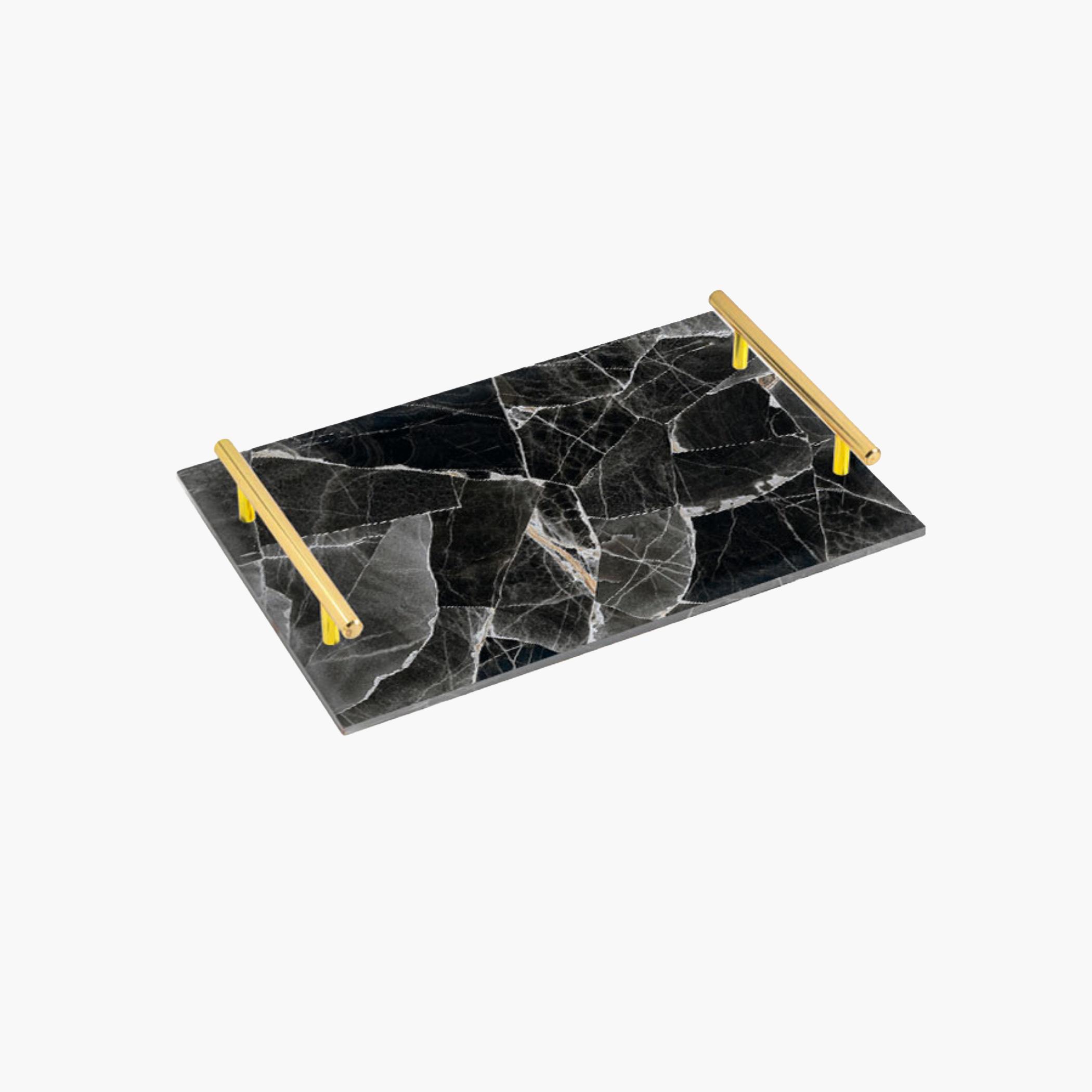 Decorative Acrylic Serving Tray with Gold Metal Handles and Marble Design 20×30 cm-household-dining-serveware-servingtrays-image-6