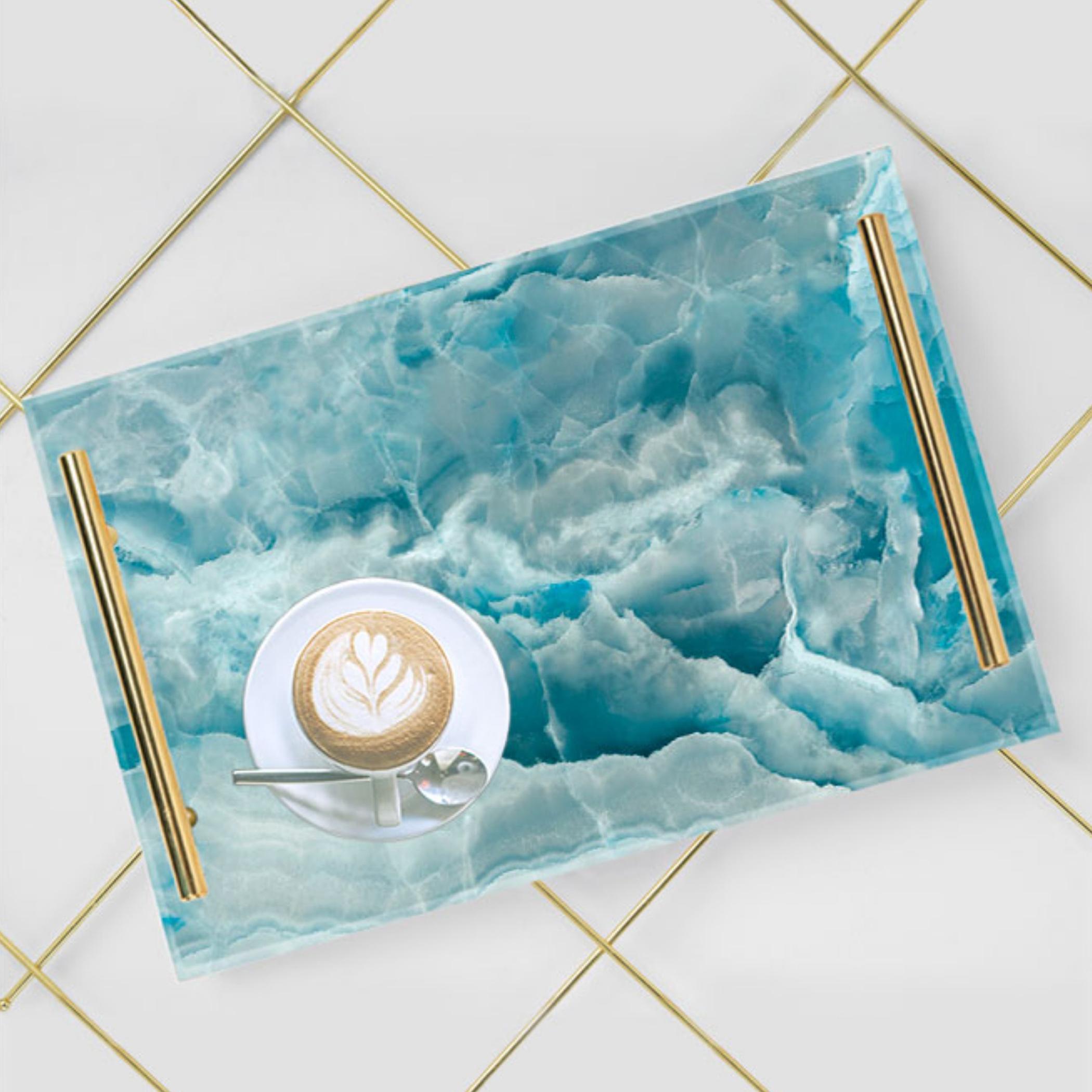 Decorative Acrylic Serving Tray with Gold Metal Handles and Marble Design 20×30 cm-household-dining-serveware-servingtrays-image-6