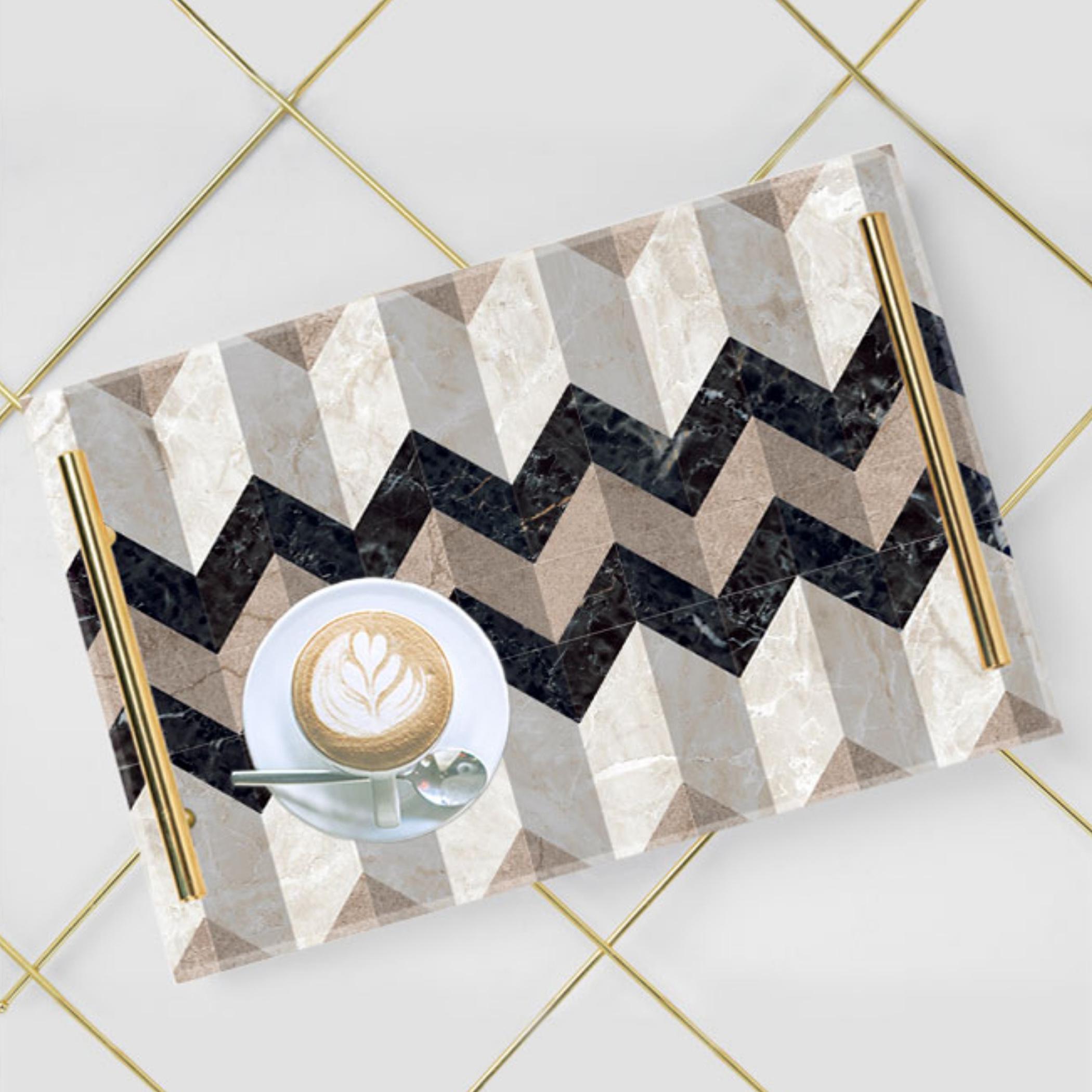 Decorative Acrylic Serving Tray with Gold Metal Handles and Marble Design 20×30 cm-household-dining-serveware-servingtrays-image-3