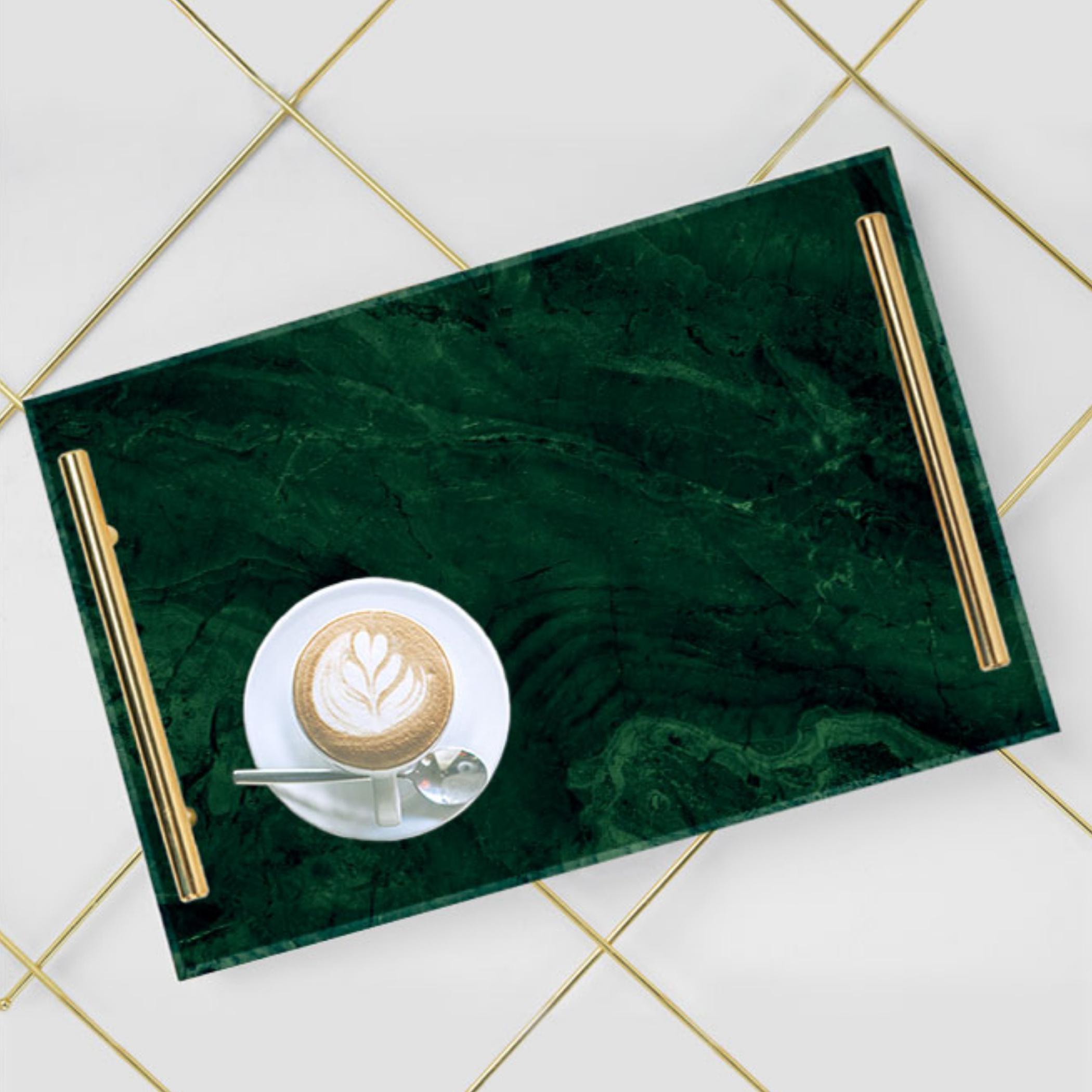 Decorative Acrylic Serving Tray with Gold Metal Handles and Marble Design 24×34 cm-household-dining-serveware-servingtrays-image-6