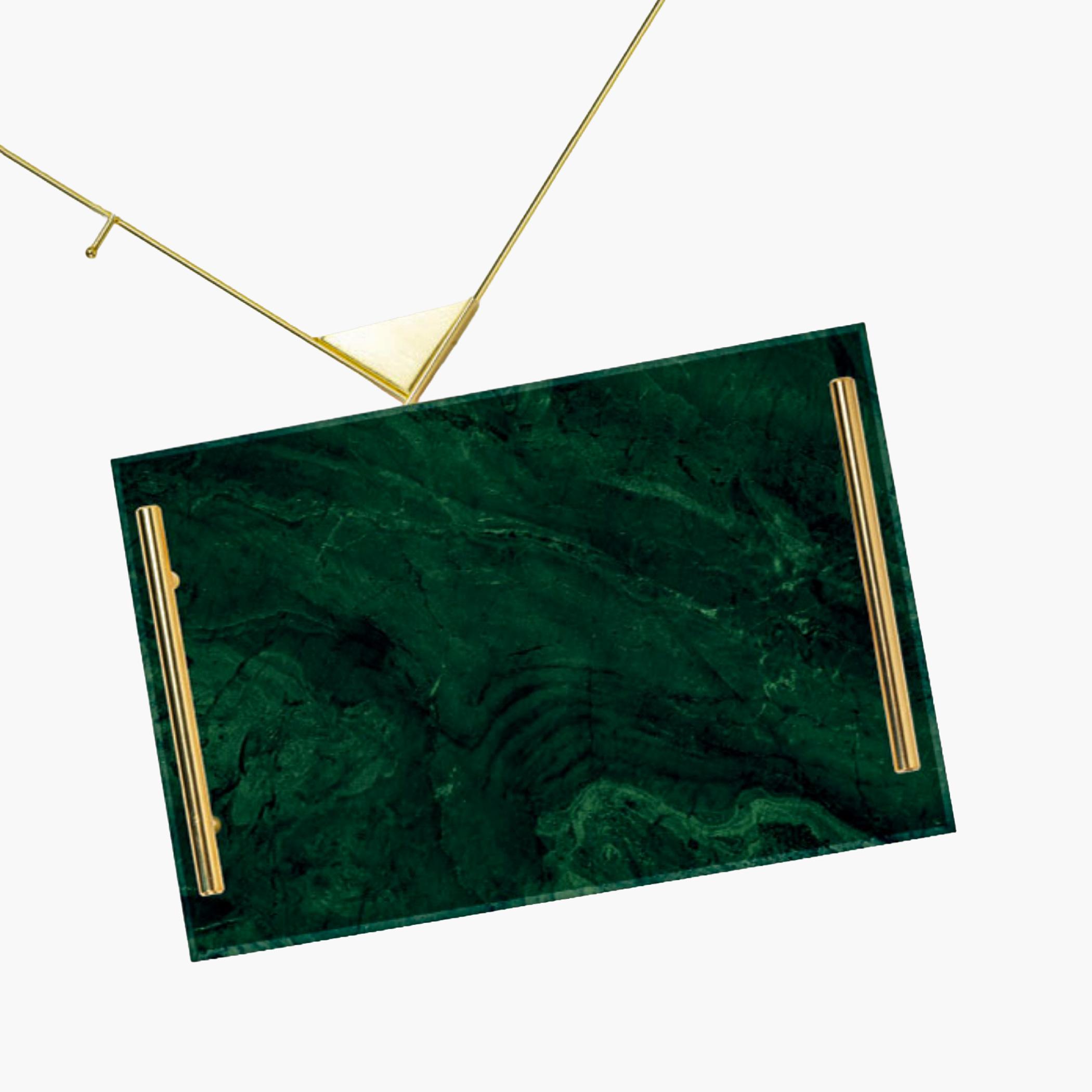 Decorative Acrylic Serving Tray with Gold Metal Handles and Marble Design 20×30 cm-household-dining-serveware-servingtrays-image-3