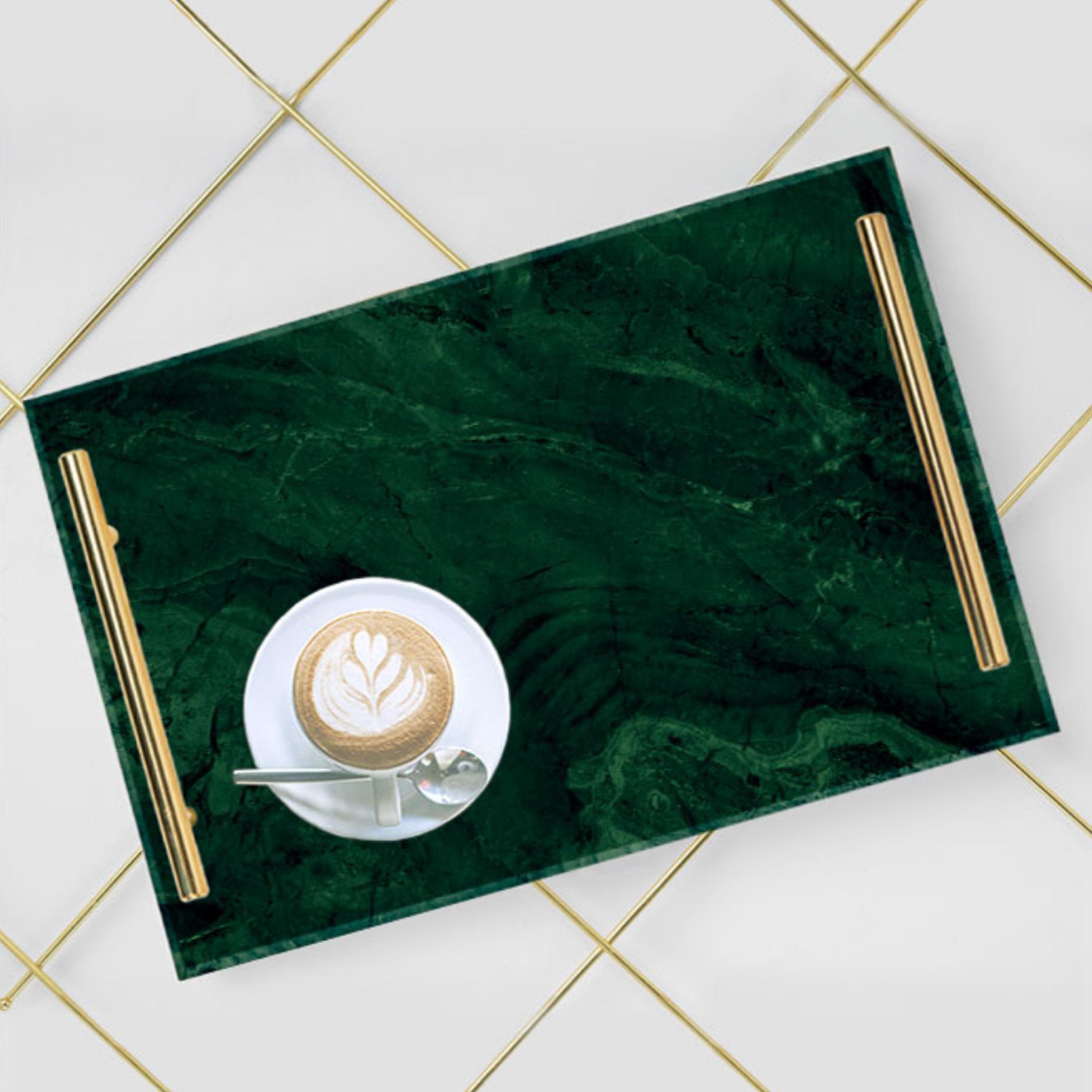 Decorative Acrylic Serving Tray with Gold Metal Handles and Marble Design 20×30 cm-household-dining-serveware-servingtrays-image-4