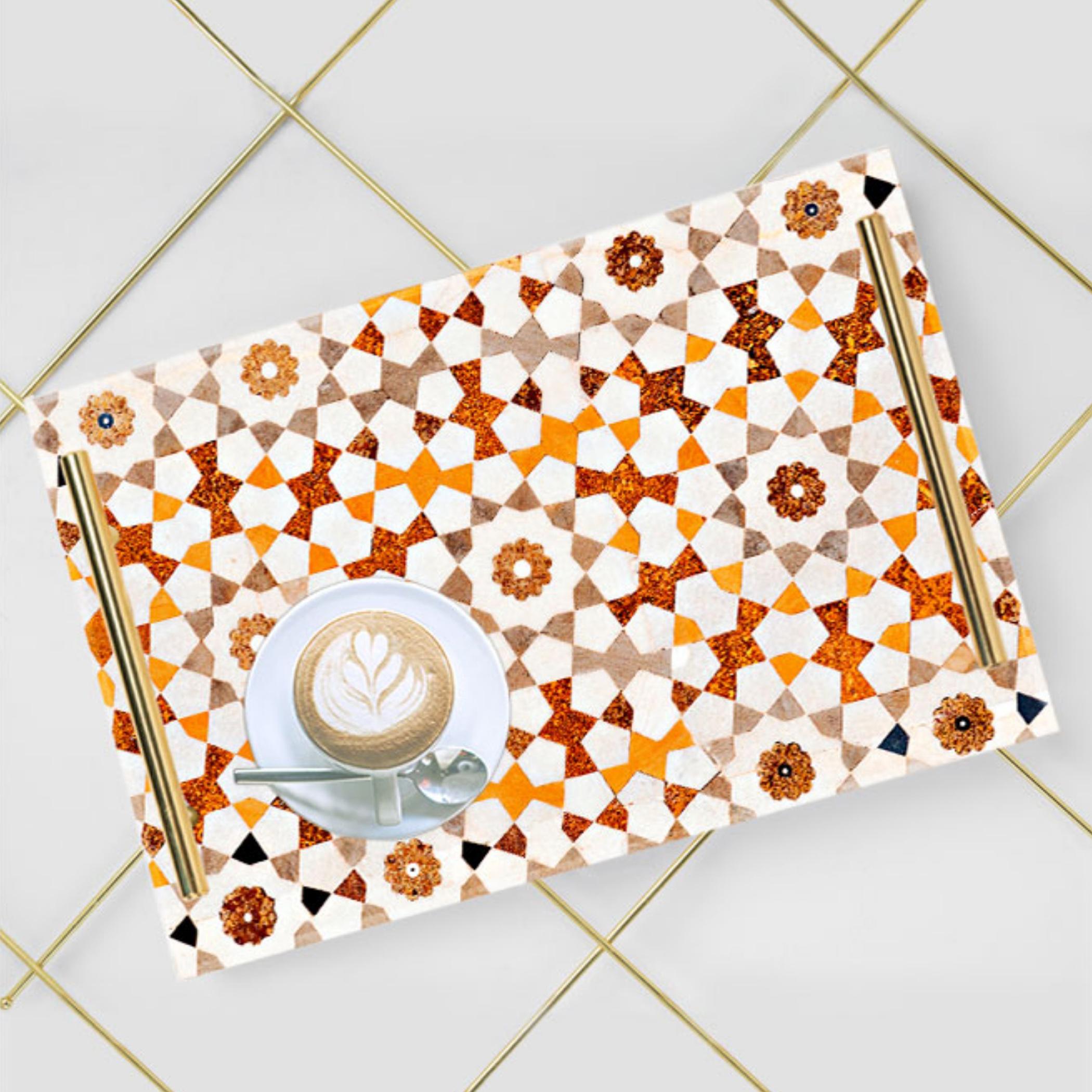 Decorative Acrylic Serving Tray with Gold Metal Handles and Marble Design 24×34 cm-household-dining-serveware-servingtrays-image-3
