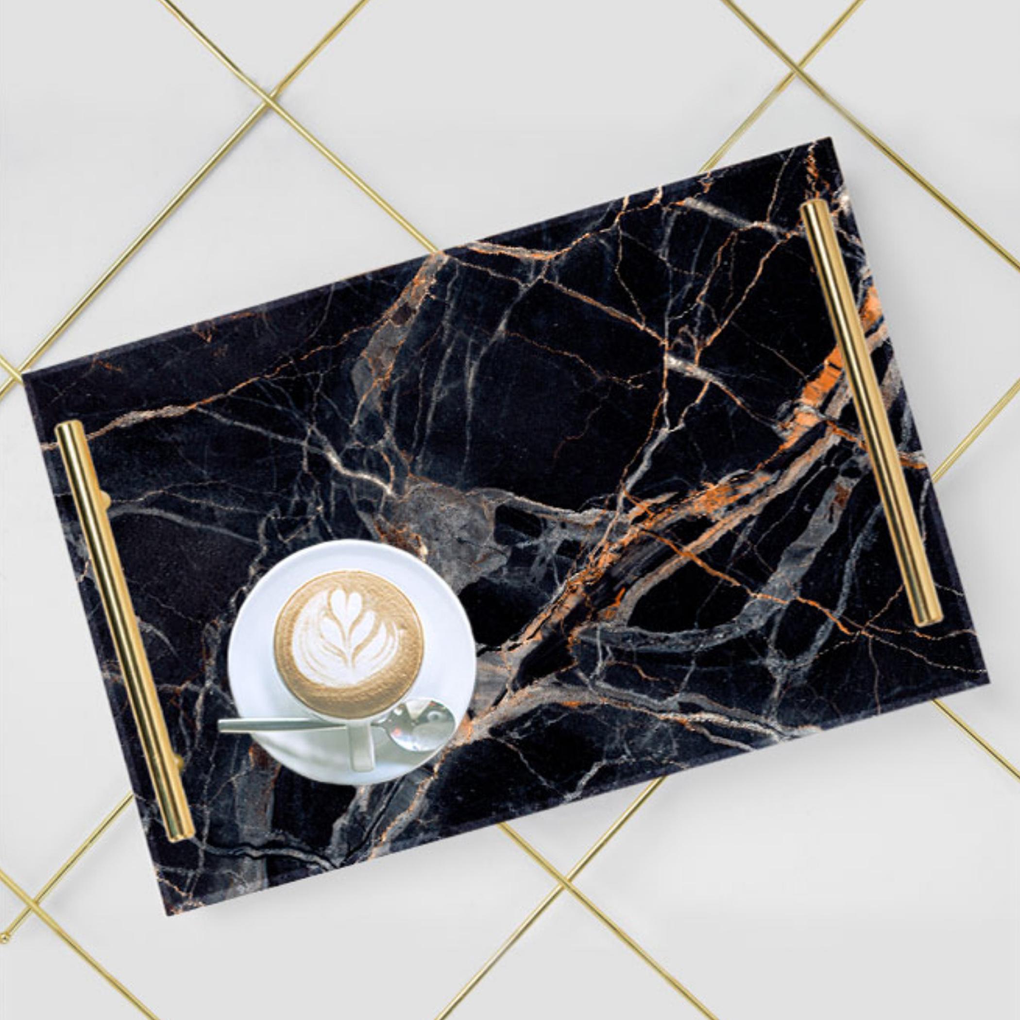 Decorative Acrylic Serving Tray with Gold Metal Handles and Marble Design 24×34 cm-household-dining-serveware-servingtrays-image-4