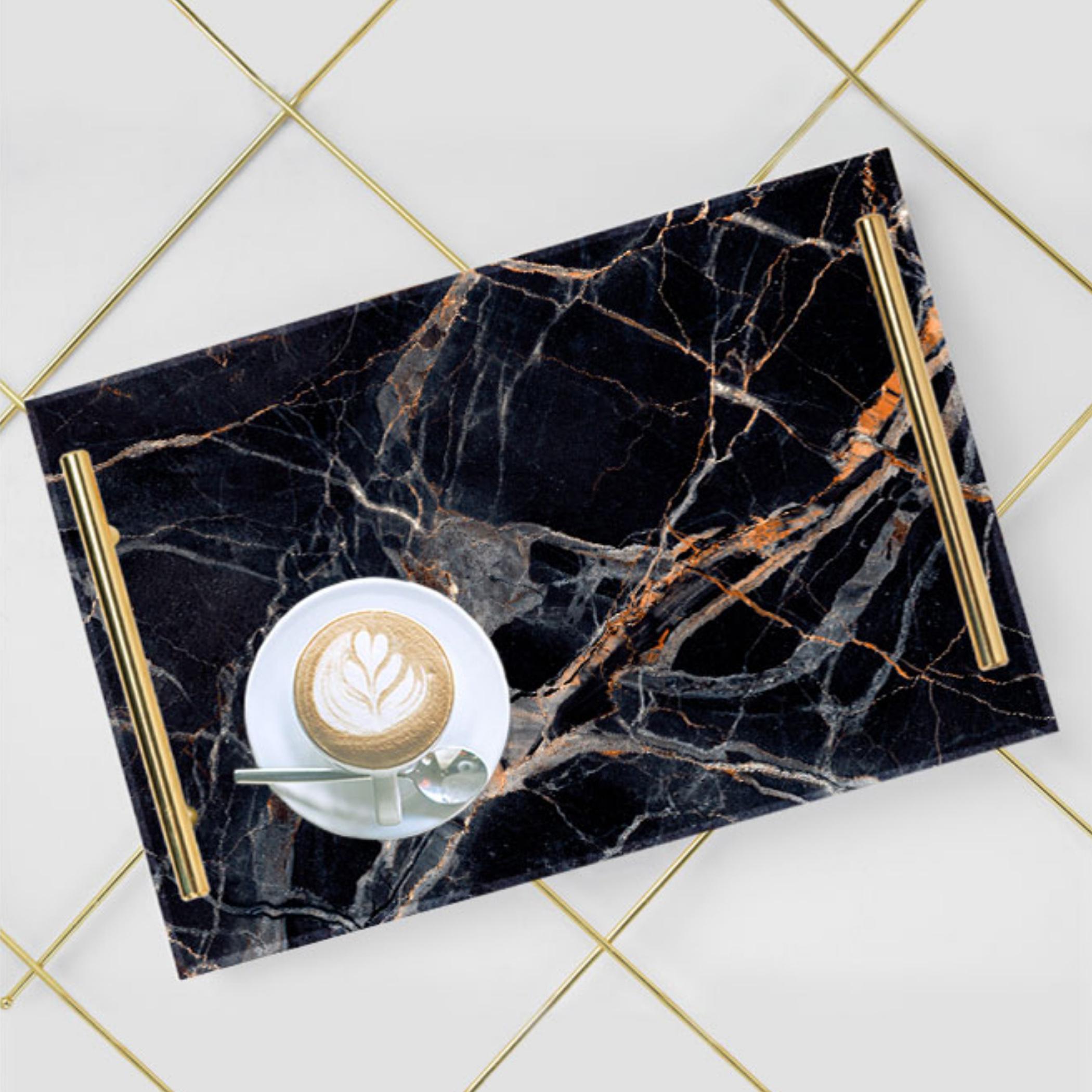 Decorative Acrylic Serving Tray with Gold Metal Handles and Marble Design 20×30 cm-household-dining-serveware-servingtrays-image-4