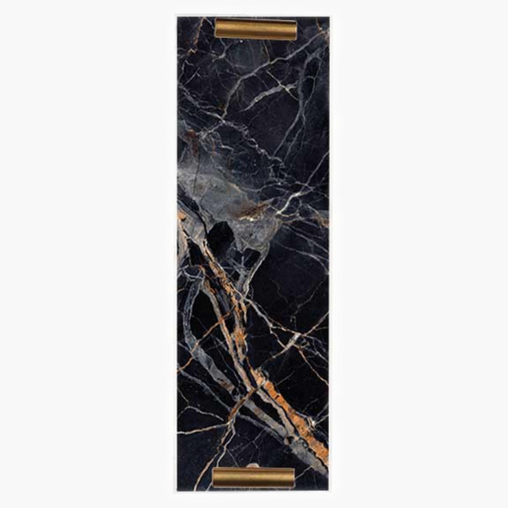 Decorative Acrylic Serving Tray with Gold Metal Handles and Marble Design 10×30 cm-household-dining-serveware-servingtrays-image-3