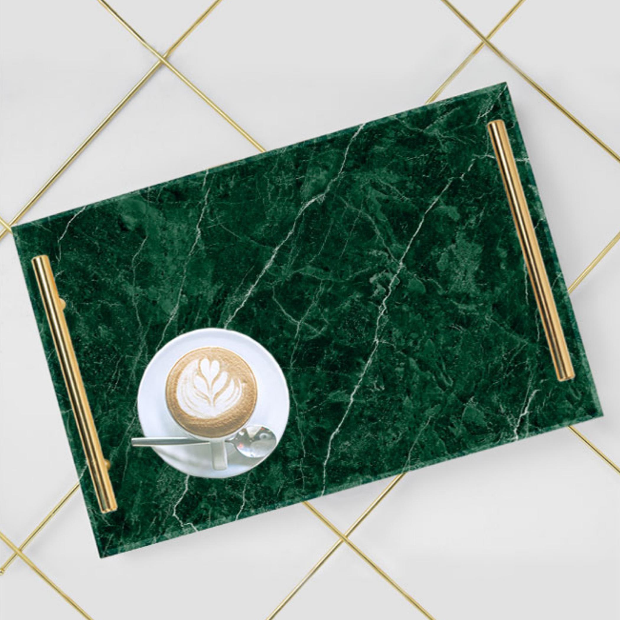 Decorative Acrylic Serving Tray with Gold Metal Handles and Marble Design 24×34 cm-household-dining-serveware-servingtrays-image-4