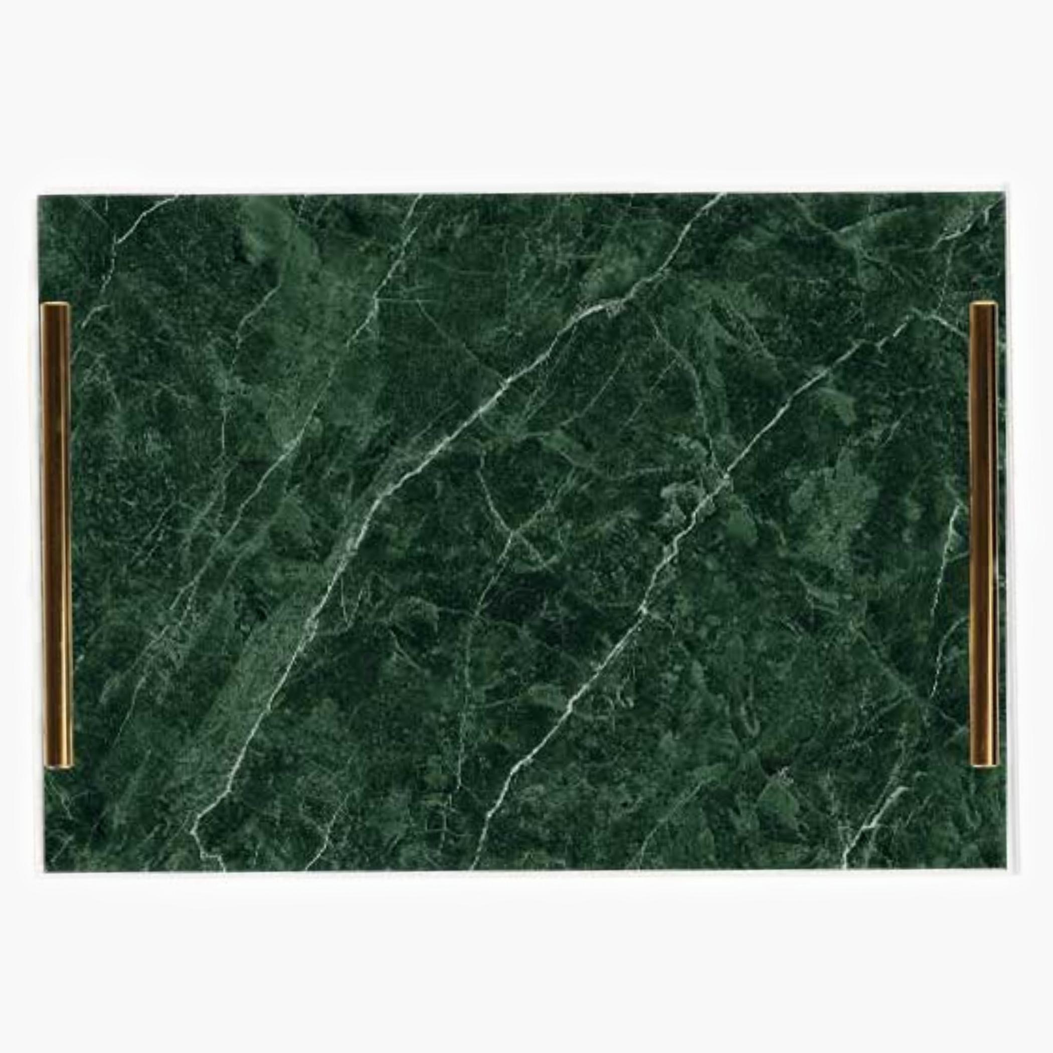 Decorative Acrylic Serving Tray with Gold Metal Handles and Marble Design 24×34 cm-household-dining-serveware-servingtrays-image-5