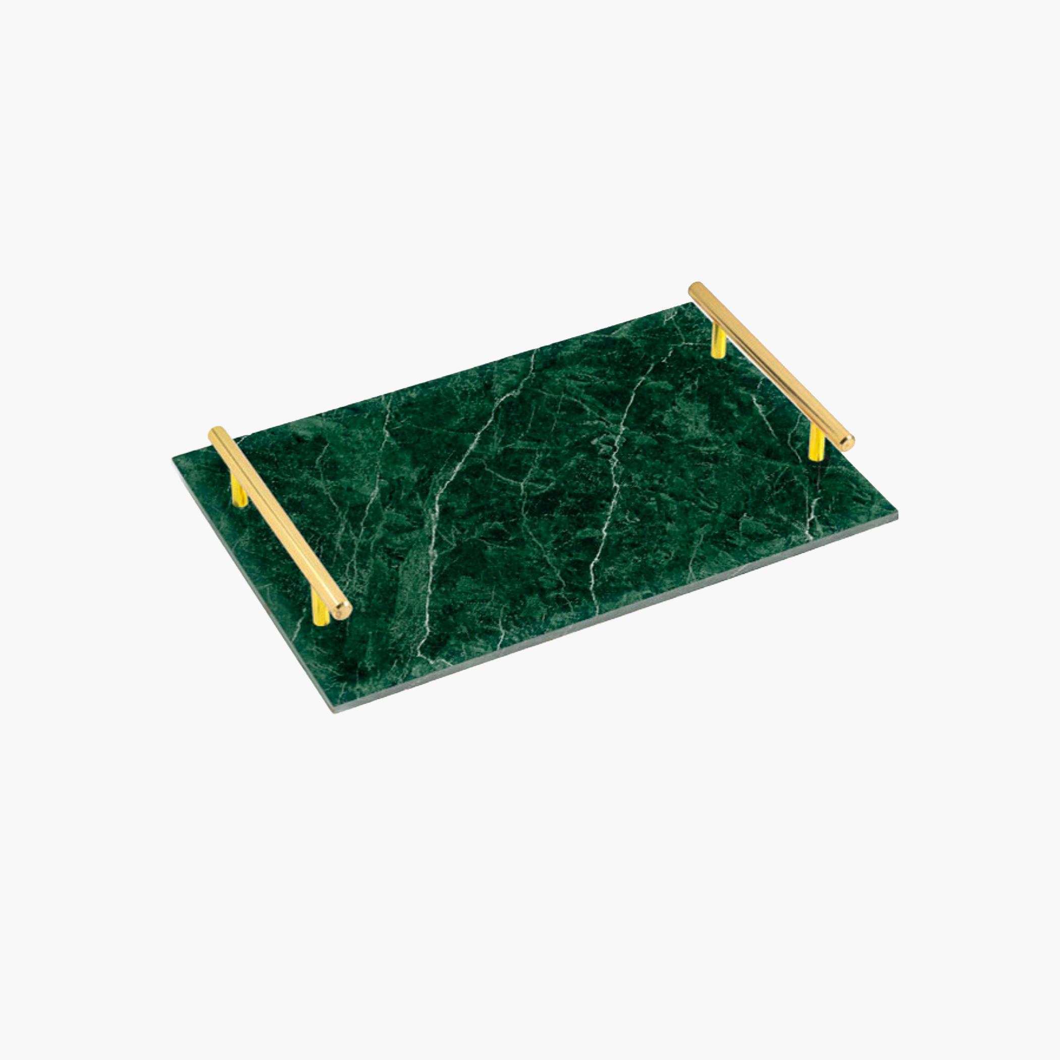 Decorative Acrylic Serving Tray with Gold Metal Handles and Marble Design 20×30 cm-household-dining-serveware-servingtrays-image-3