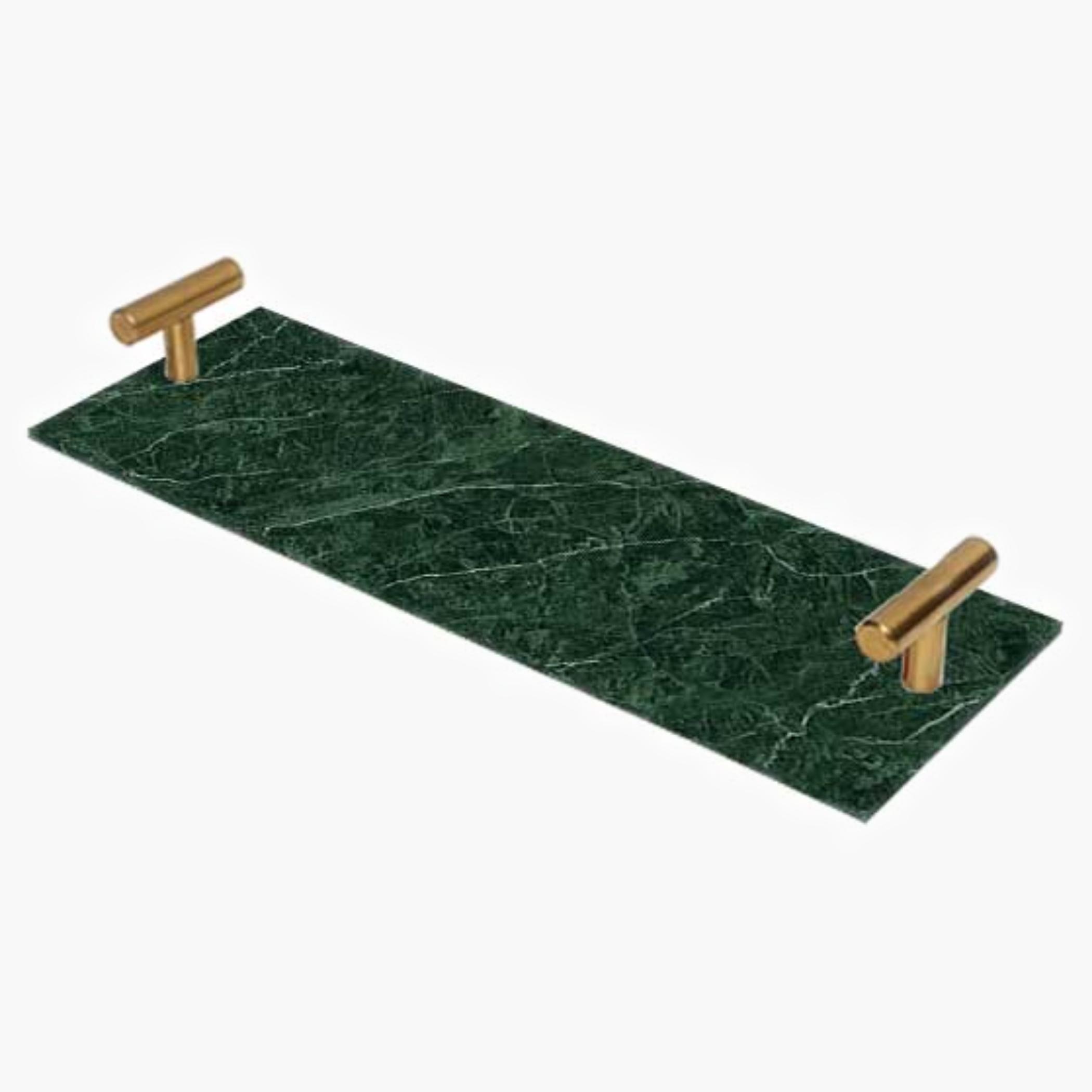Decorative Acrylic Serving Tray with Gold Metal Handles and Marble Design 10×30 cm-household-dining-serveware-servingtrays-image-2