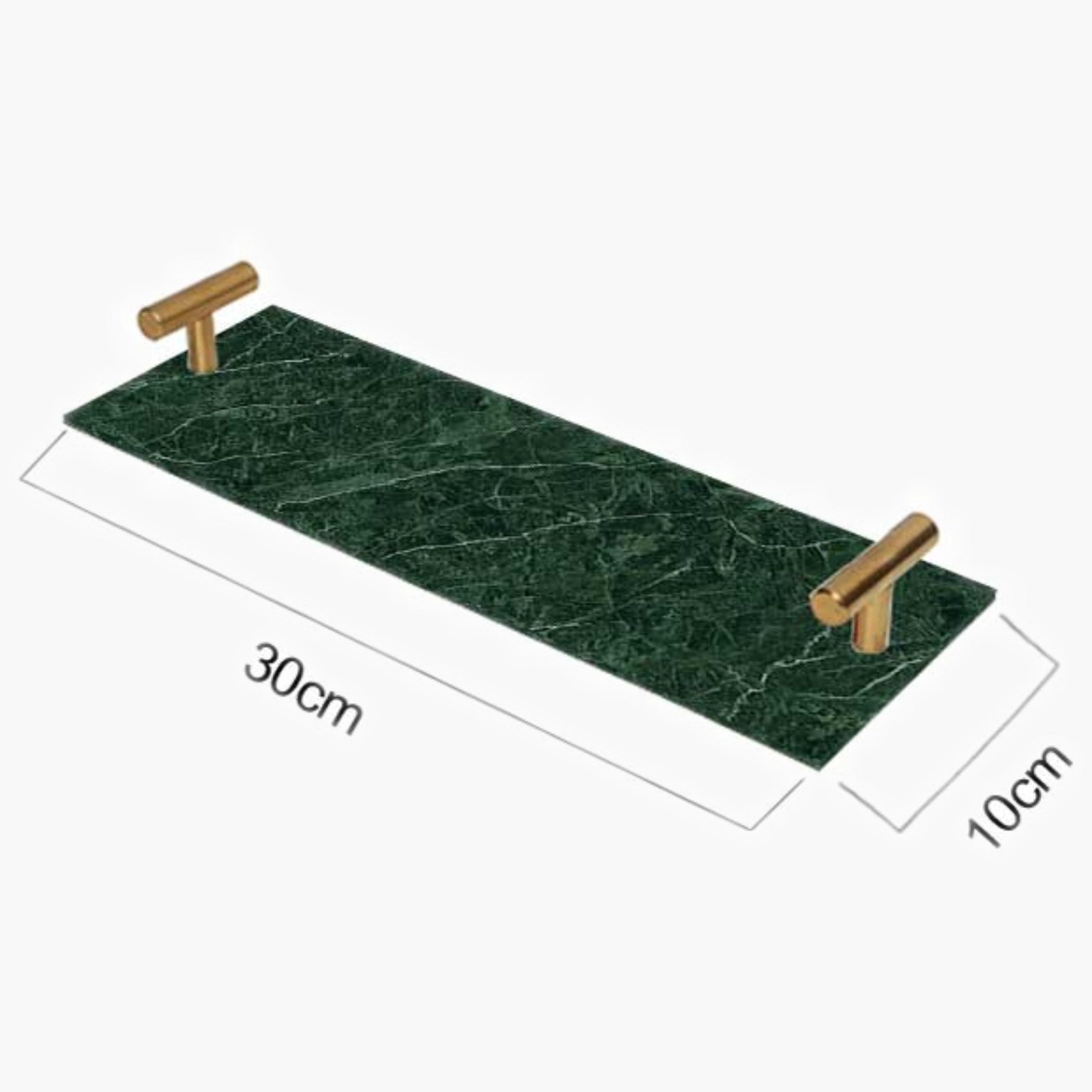 Decorative Acrylic Serving Tray with Gold Metal Handles and Marble Design 10×30 cm-household-dining-serveware-servingtrays-image-4