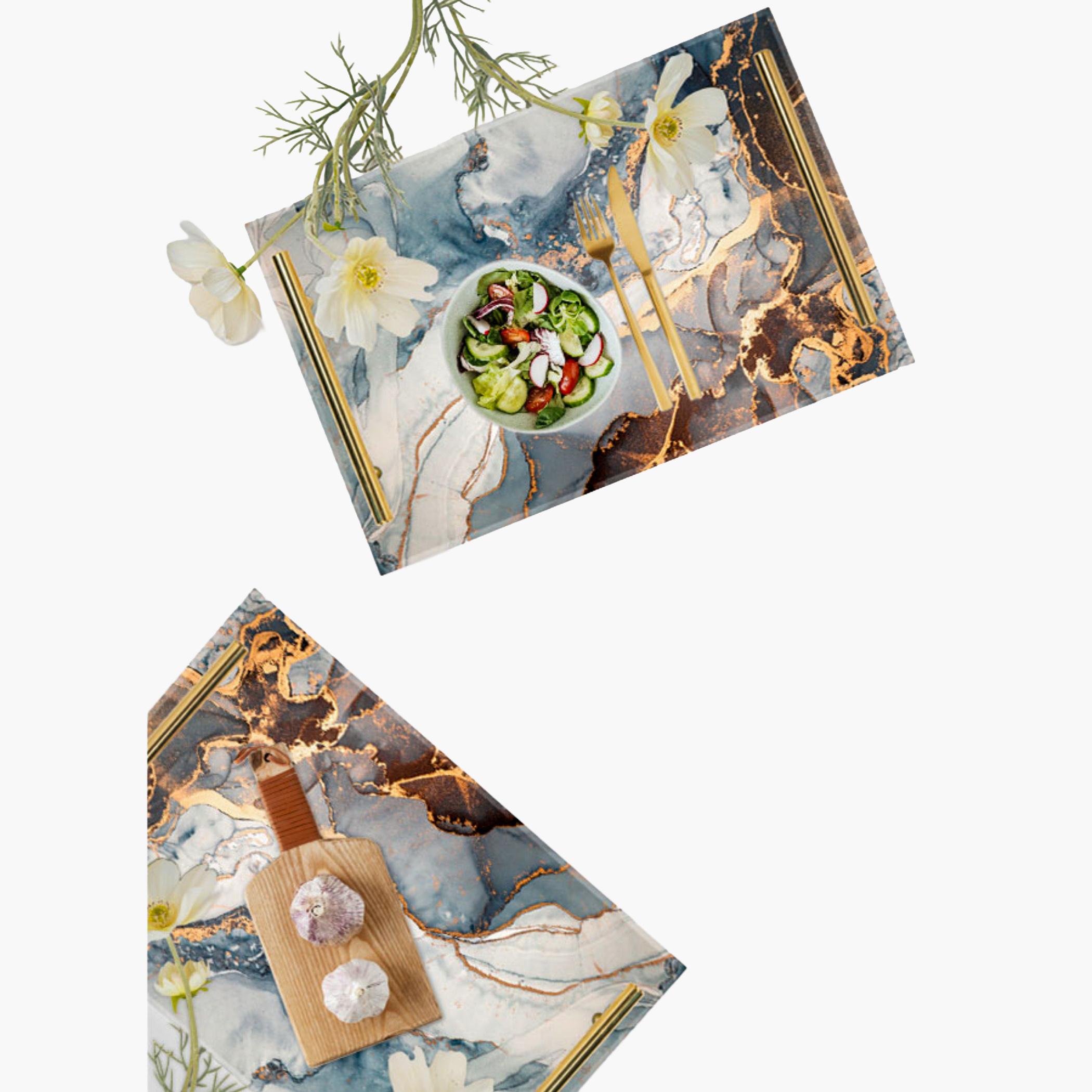 Decorative Acrylic Serving Tray with Gold Metal Handles and Marble Design 24×34 cm-household-dining-serveware-servingtrays-image-5