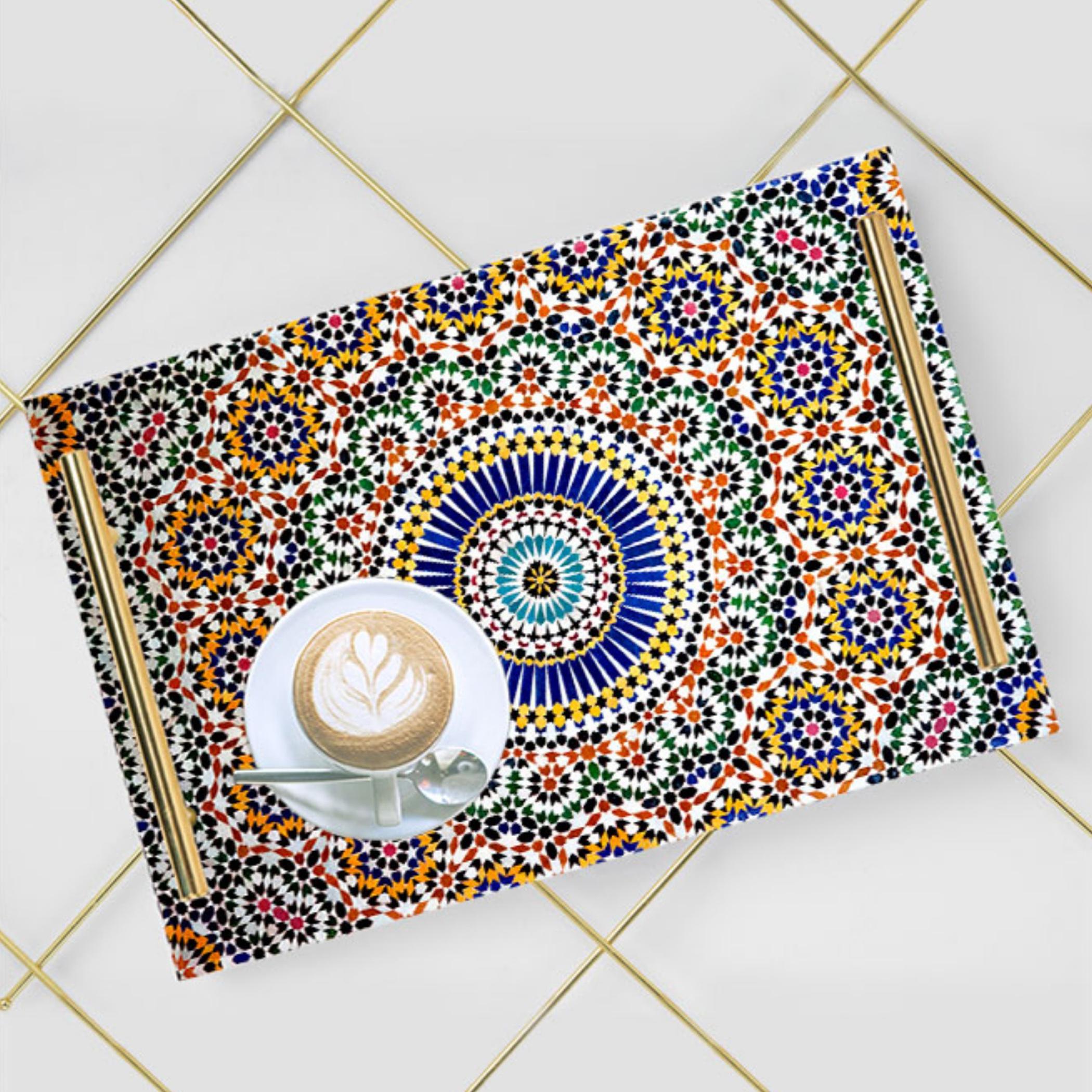 Decorative Acrylic Serving Tray with Gold Metal Handles and Marble Design 24×34 cm-household-dining-serveware-servingtrays-image-3