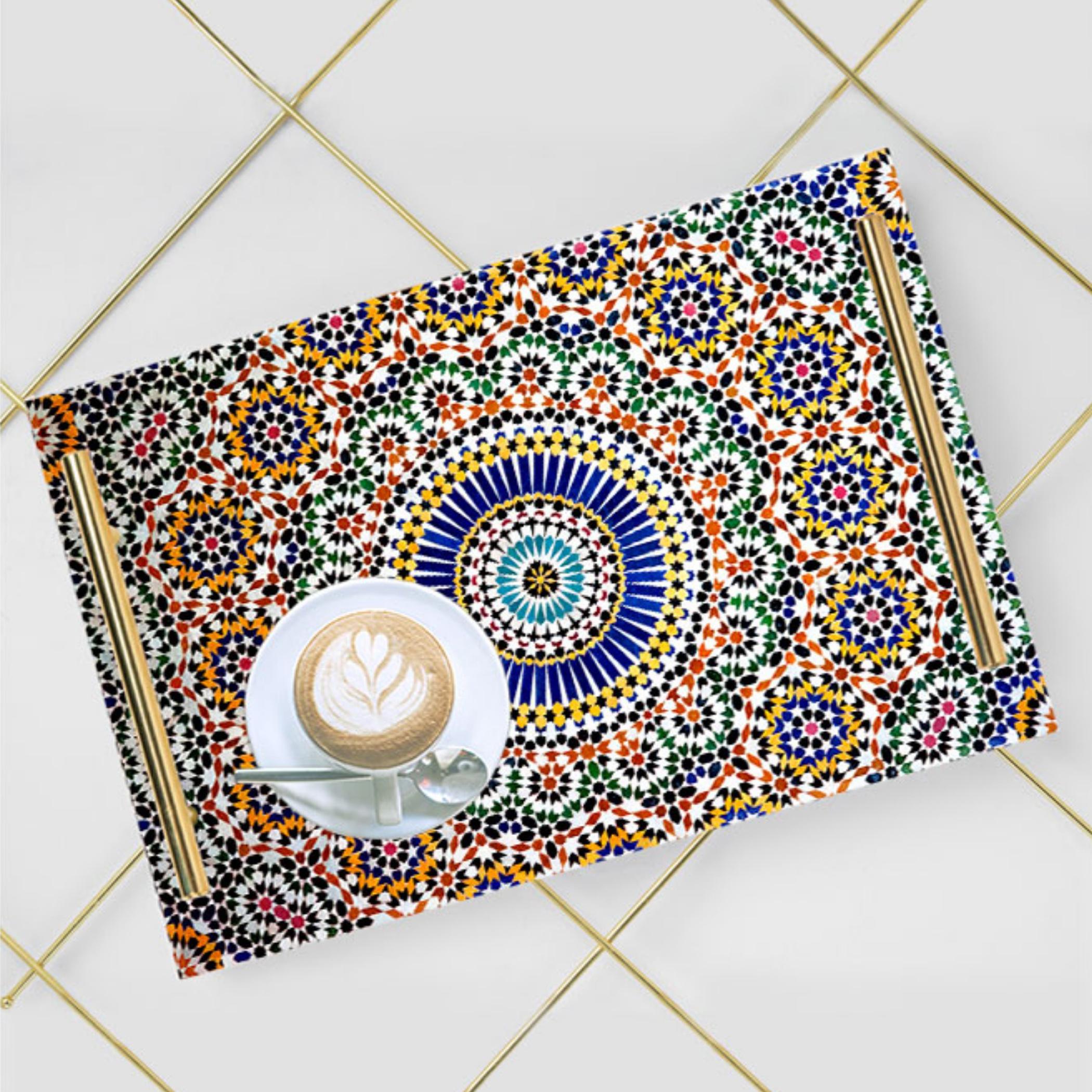 Decorative Acrylic Serving Tray with Gold Metal Handles and Marble Design 20×30 cm-household-dining-serveware-servingtrays-image-4