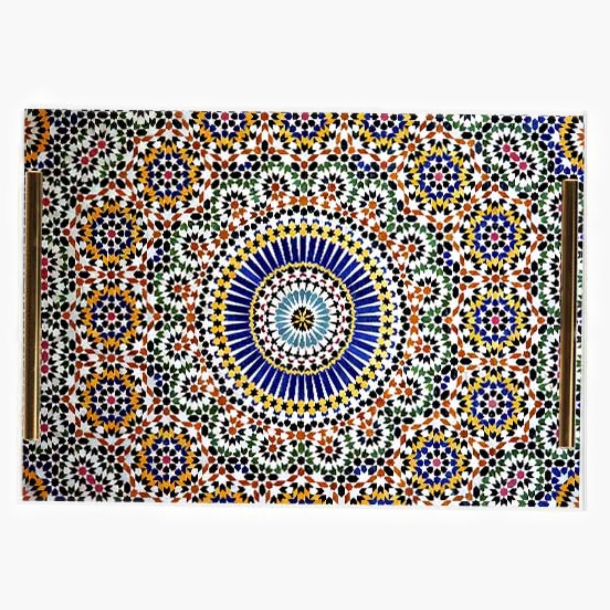 Decorative Acrylic Serving Tray with Gold Metal Handles and Marble Design 20×30 cm-household-dining-serveware-servingtrays-image-6