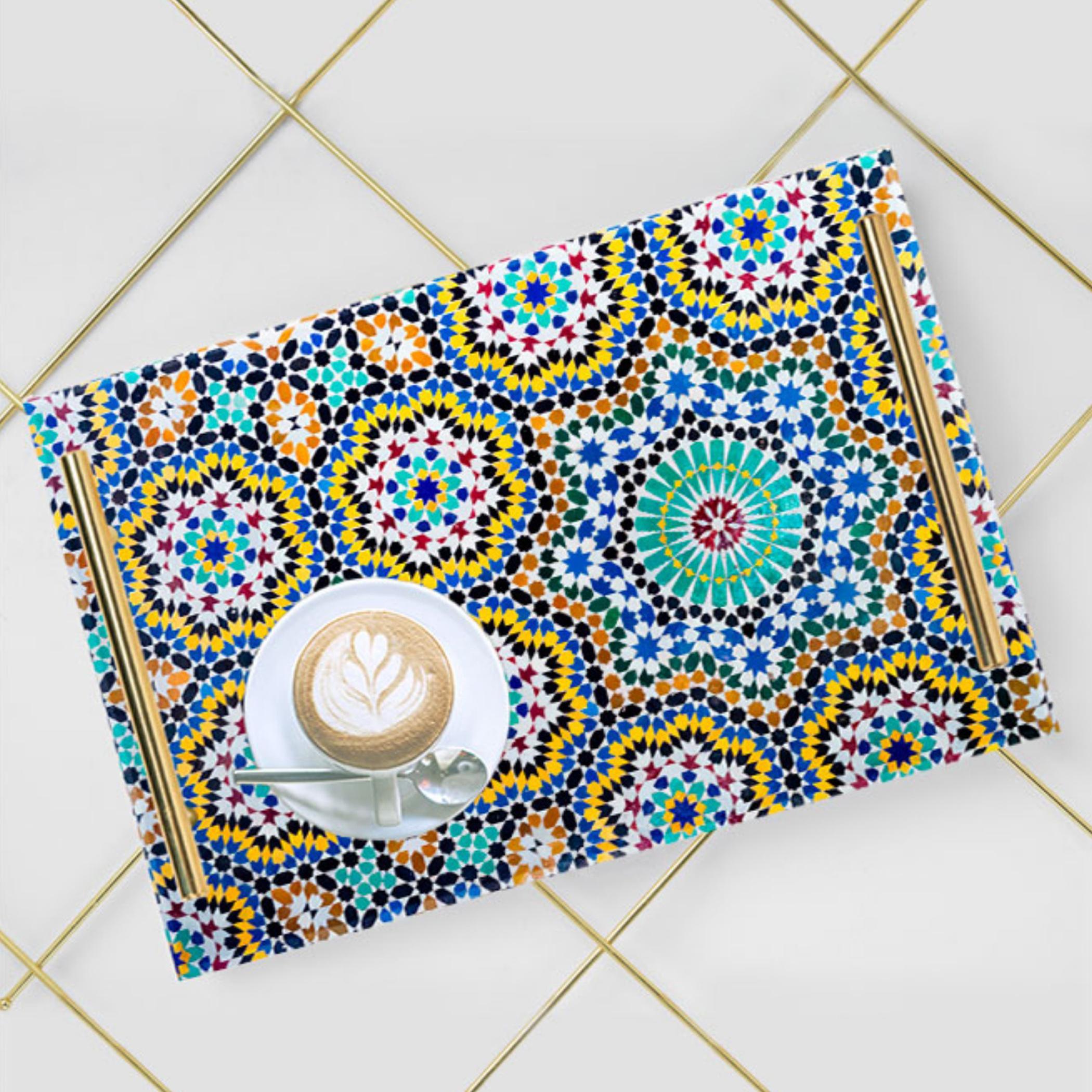 Decorative Acrylic Serving Tray with Gold Metal Handles and Marble Design 24×34 cm-household-dining-serveware-servingtrays-image-6