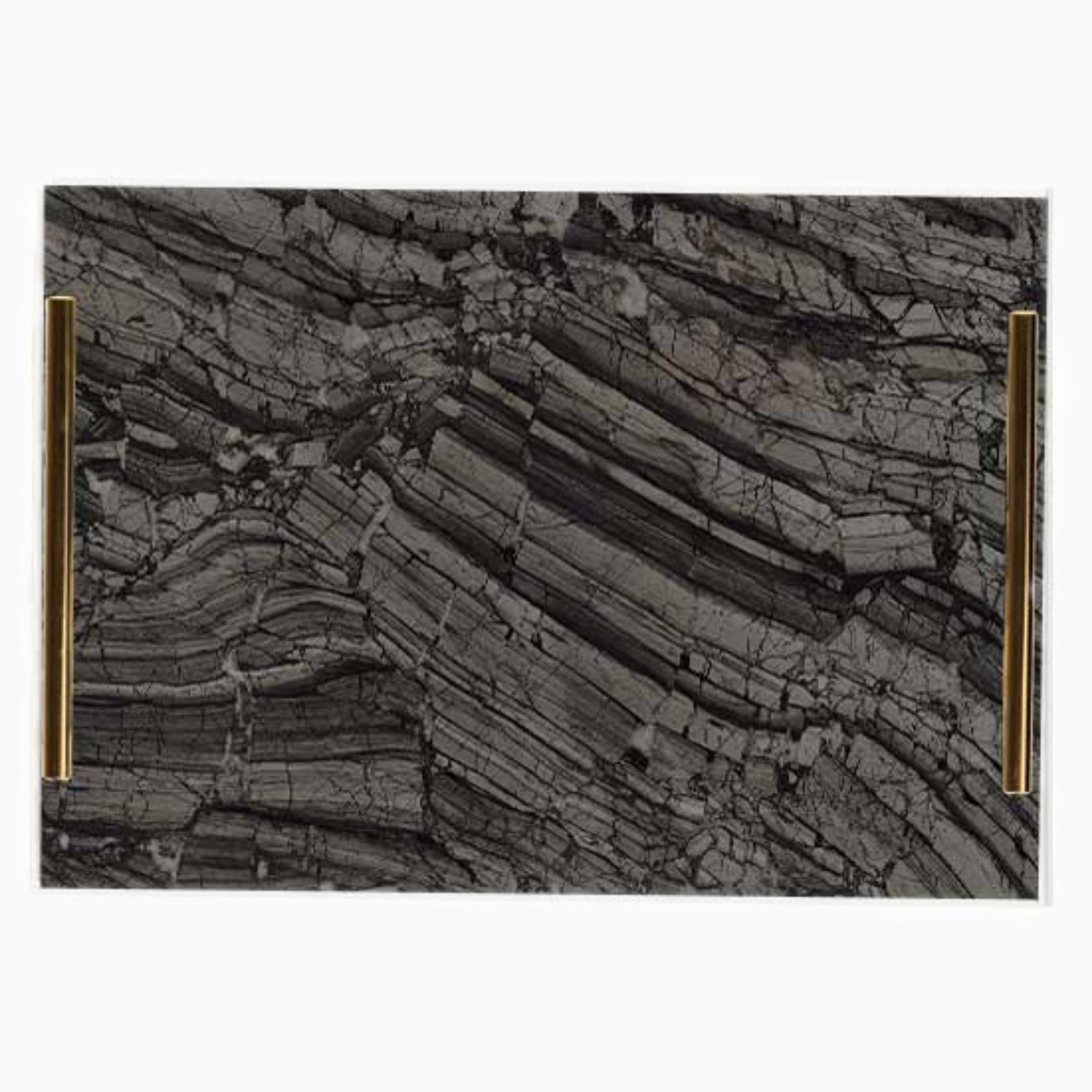 Decorative Acrylic Serving Tray with Gold Metal Handles and Marble Design 24×34 cm-household-dining-serveware-servingtrays-image-3