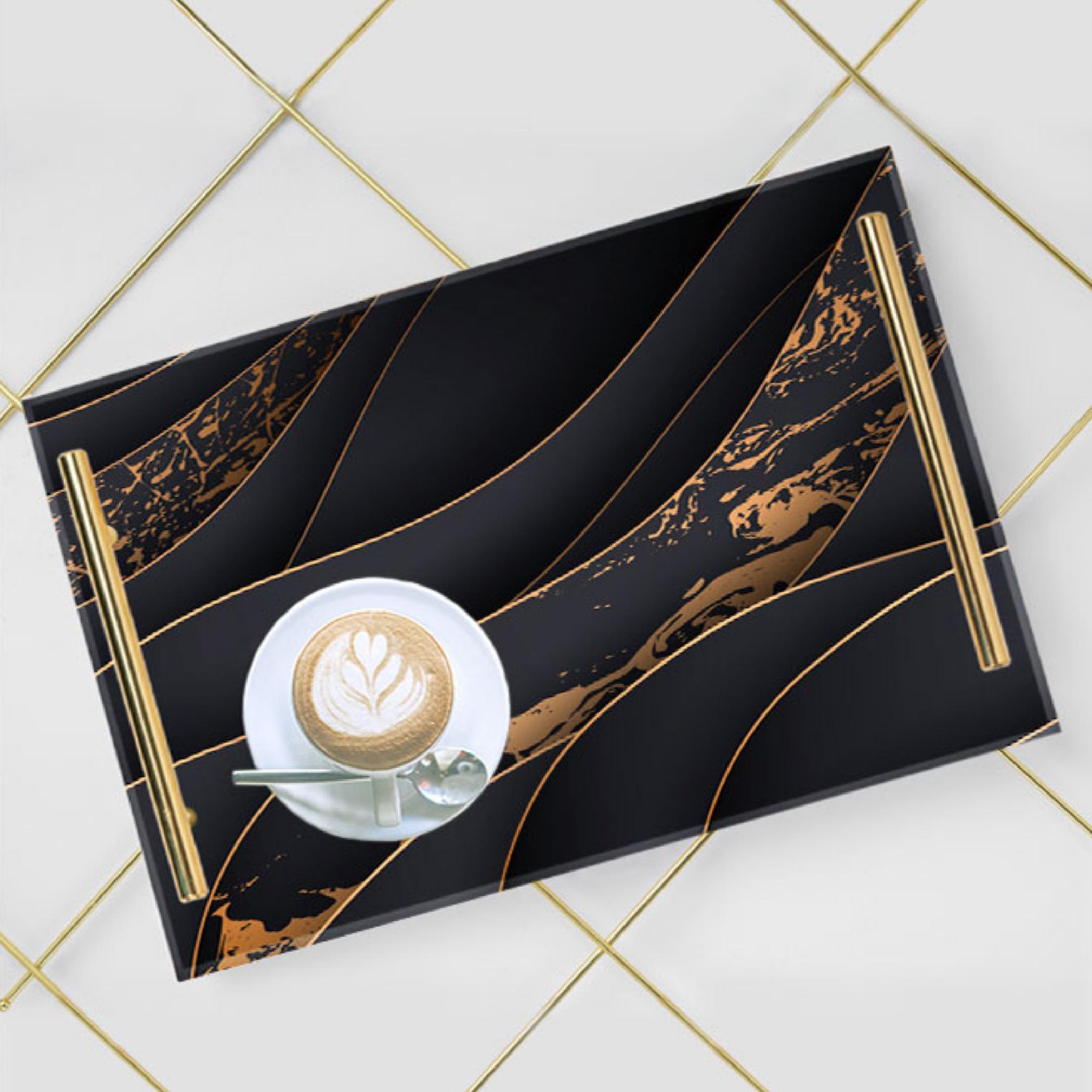 Decorative Acrylic Serving Tray with Gold Metal Handles and Marble Design 20×30 cm-household-dining-serveware-servingtrays-image-6