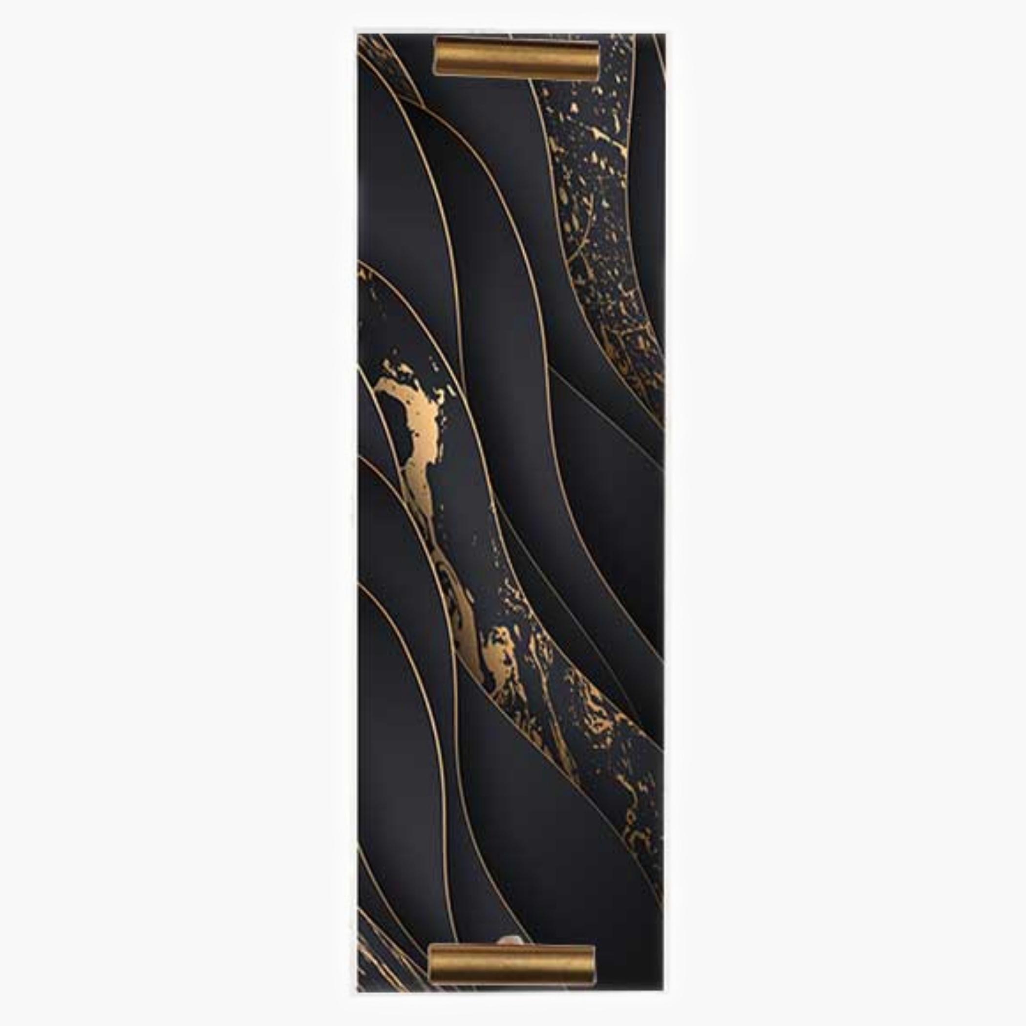 Decorative Acrylic Serving Tray with Gold Metal Handles and Marble Design 10×30 cm-household-dining-serveware-servingtrays-image-5