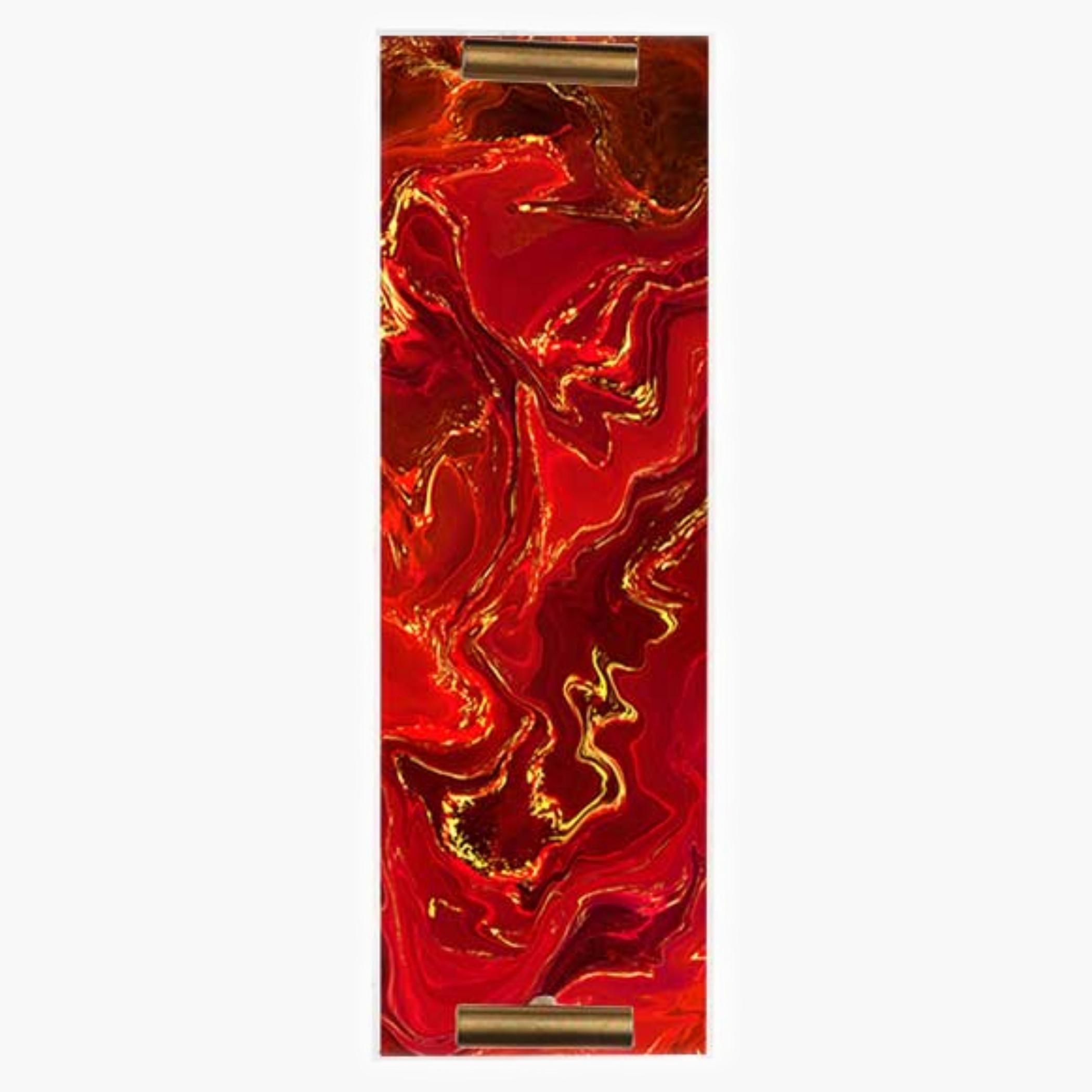 Decorative Acrylic Serving Tray with Gold Metal Handles and Marble Design 10×30 cm-household-dining-serveware-servingtrays-image-2
