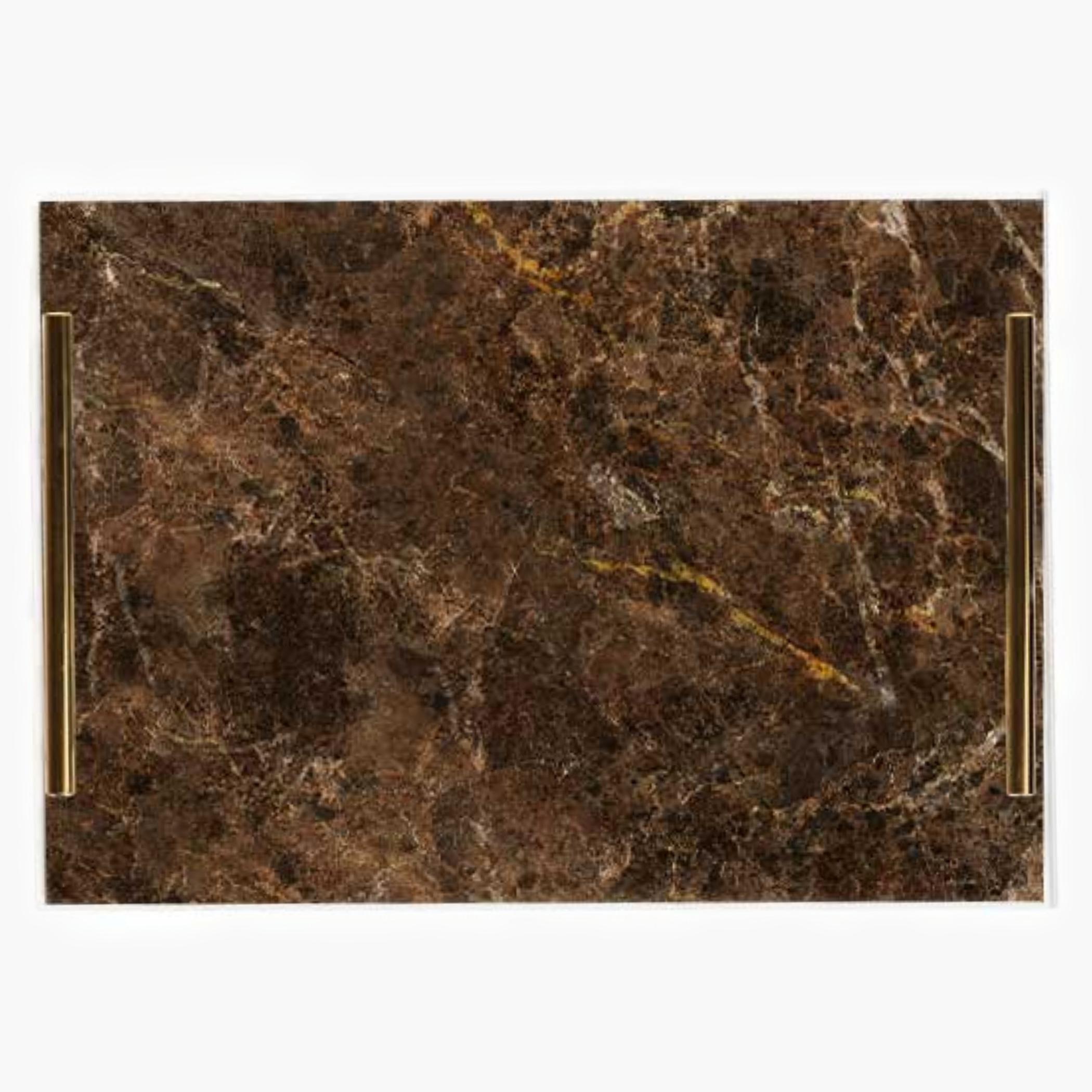 Decorative Acrylic Serving Tray with Gold Metal Handles and Marble Design 24×34 cm-household-dining-serveware-servingtrays-image-4