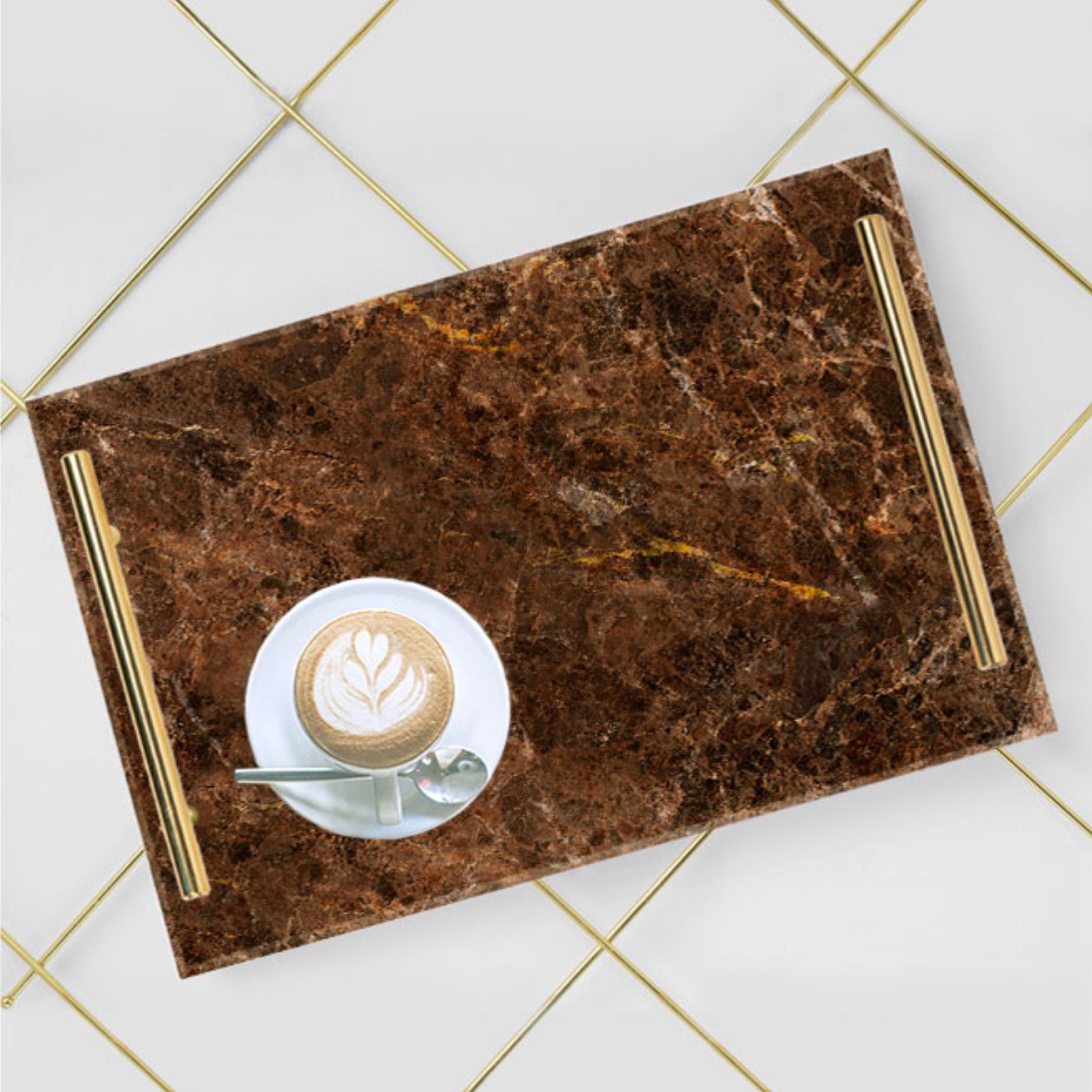 Decorative Acrylic Serving Tray with Gold Metal Handles and Marble Design 20×30 cm-household-dining-serveware-servingtrays-image-4