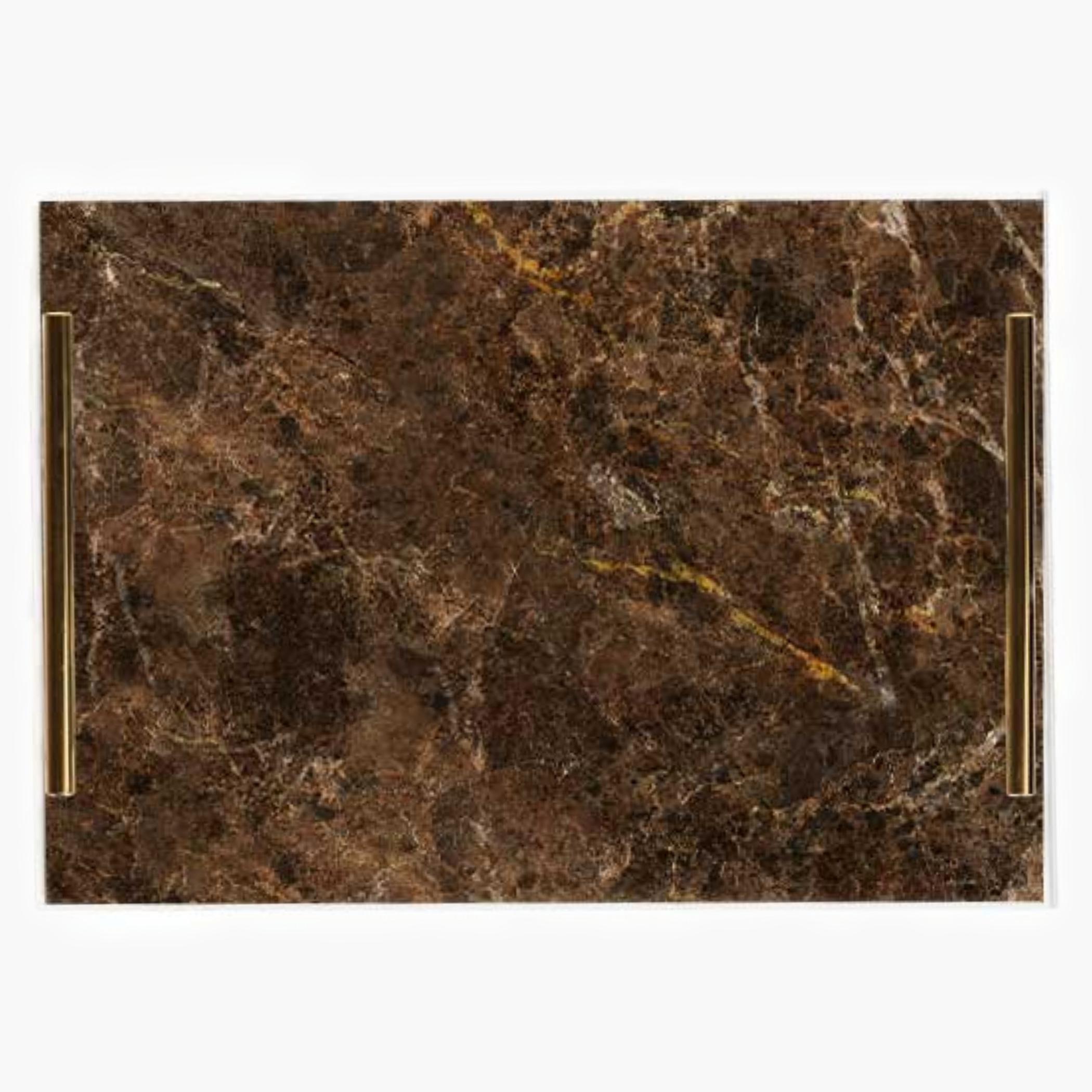 Decorative Acrylic Serving Tray with Gold Metal Handles and Marble Design 20×30 cm-household-dining-serveware-servingtrays-image-5