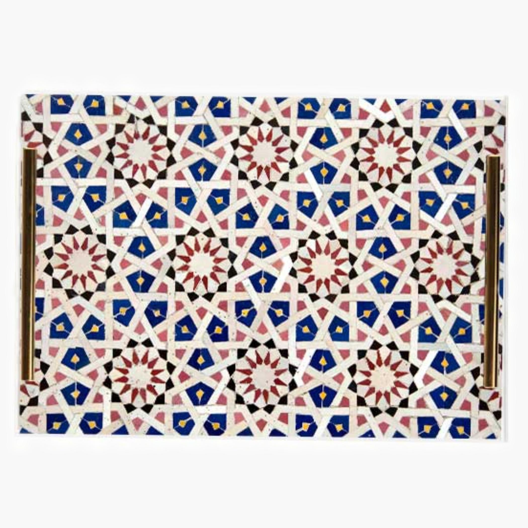 Decorative Acrylic Serving Tray with Gold Metal Handles and Marble Design 24×34 cm-household-dining-serveware-servingtrays-image-5