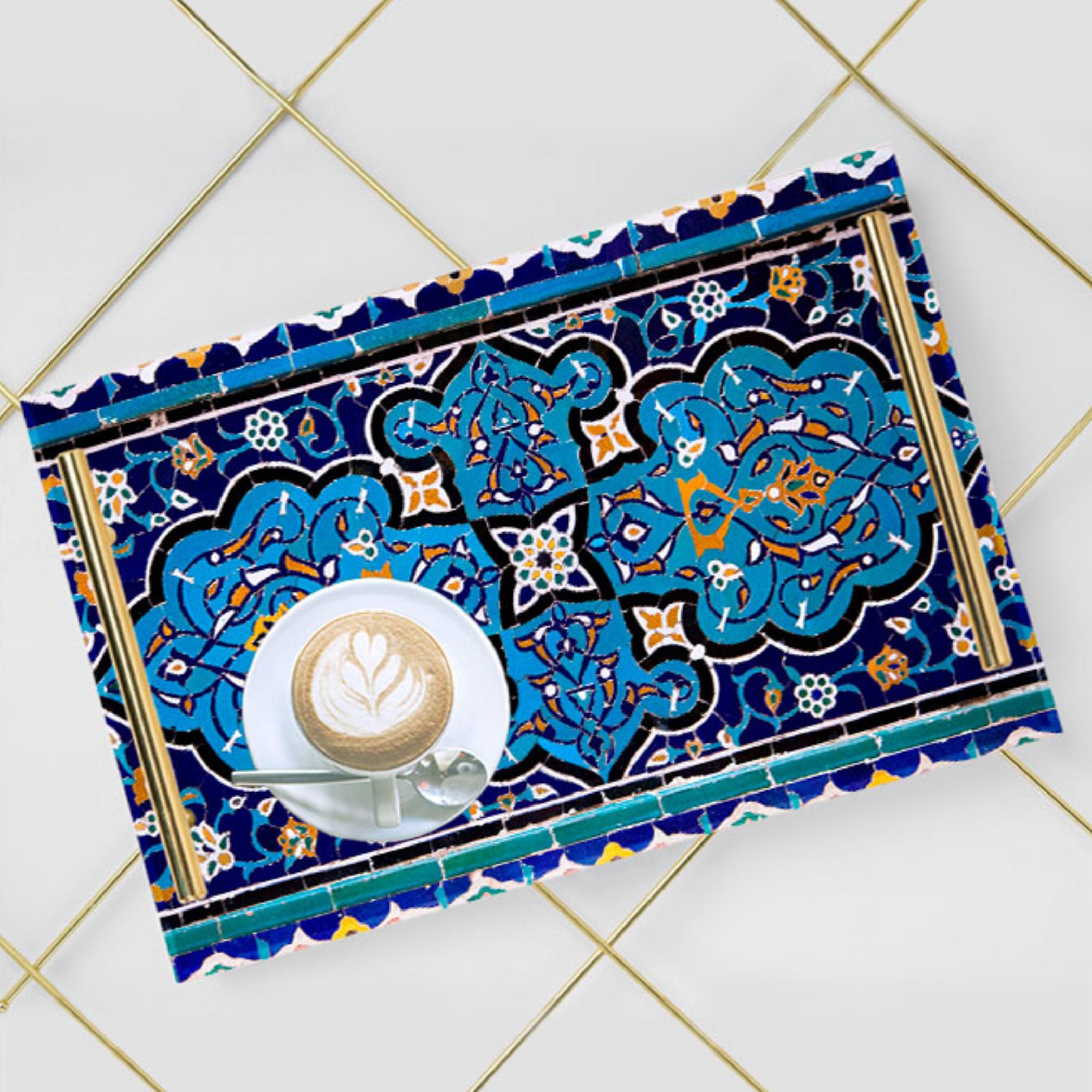 Decorative Acrylic Serving Tray with Gold Metal Handles and Marble Design 24×34 cm-household-dining-serveware-servingtrays-image-5
