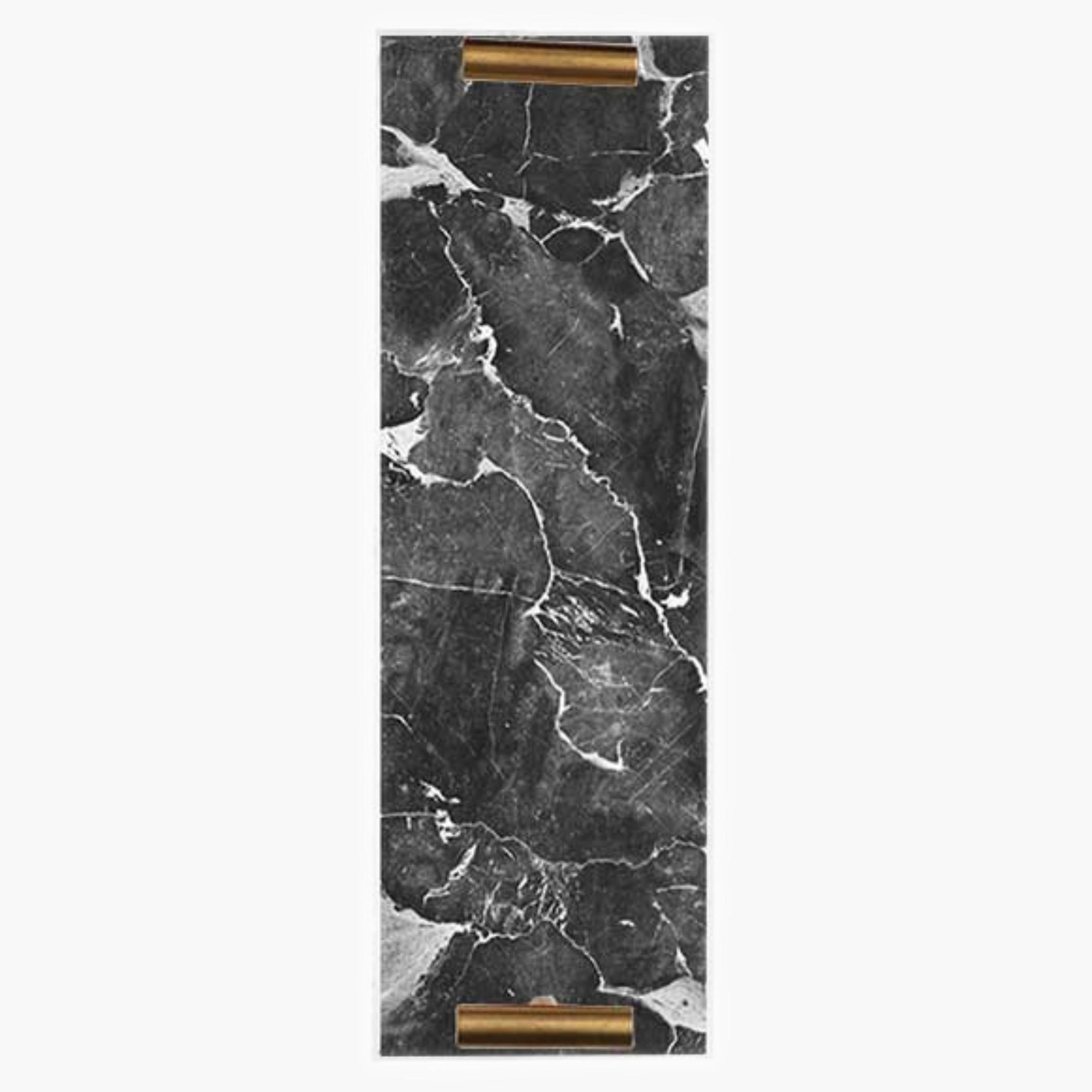 Decorative Acrylic Serving Tray with Gold Metal Handles and Marble Design 10×30 cm-household-dining-serveware-servingtrays-image-3