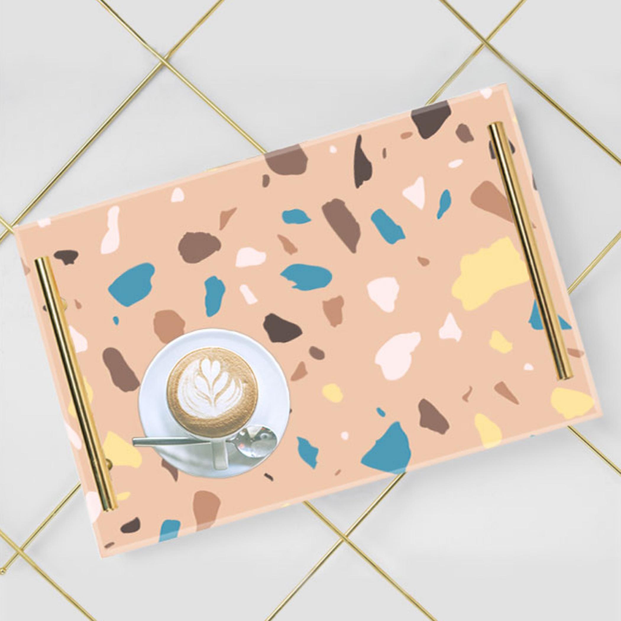 Decorative Acrylic Serving Tray with Gold Metal Handles and Marble Design 20×30 cm-household-dining-serveware-servingtrays-image-3