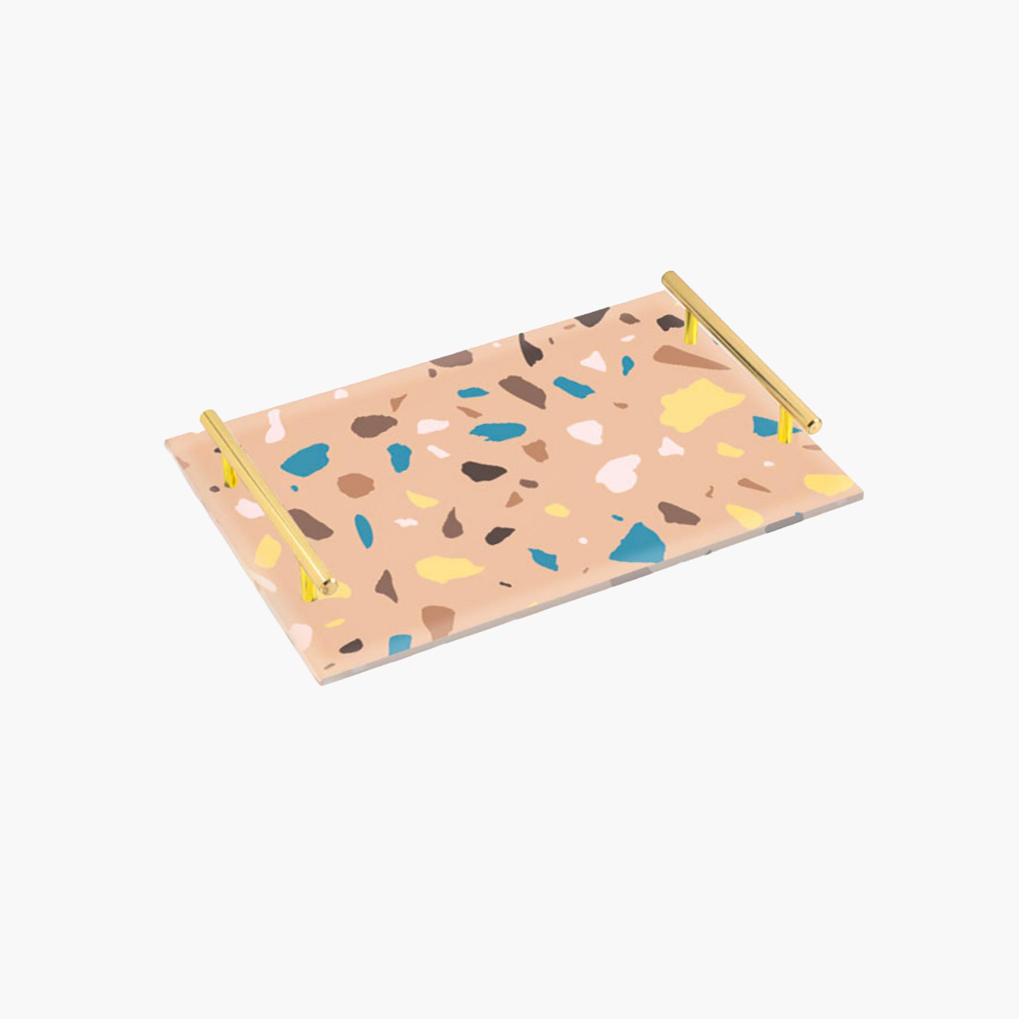 Decorative Acrylic Serving Tray with Gold Metal Handles and Marble Design 20×30 cm-household-dining-serveware-servingtrays-image-6