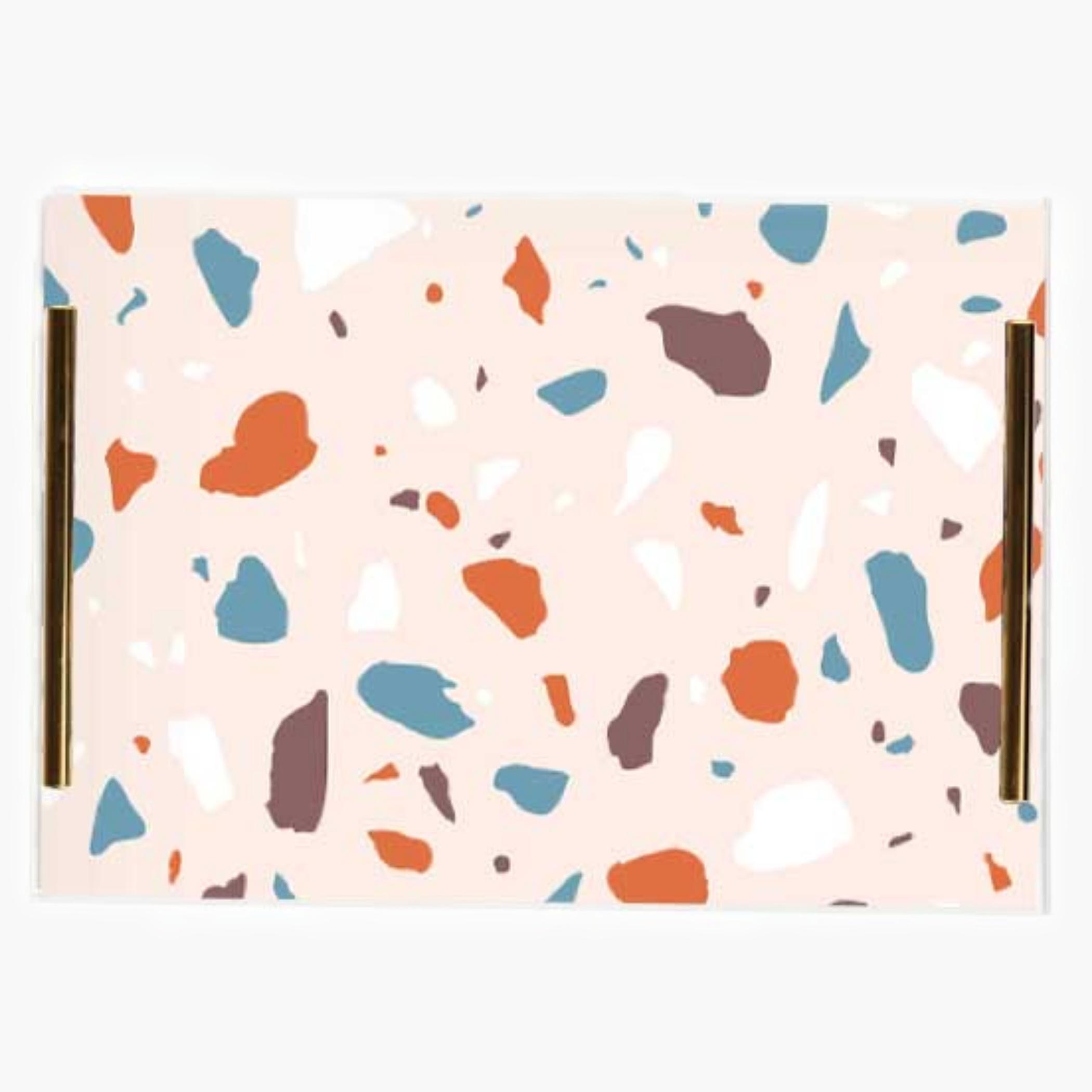Decorative Acrylic Serving Tray with Gold Metal Handles and Marble Design 24×34 cm-household-dining-serveware-servingtrays-image-4