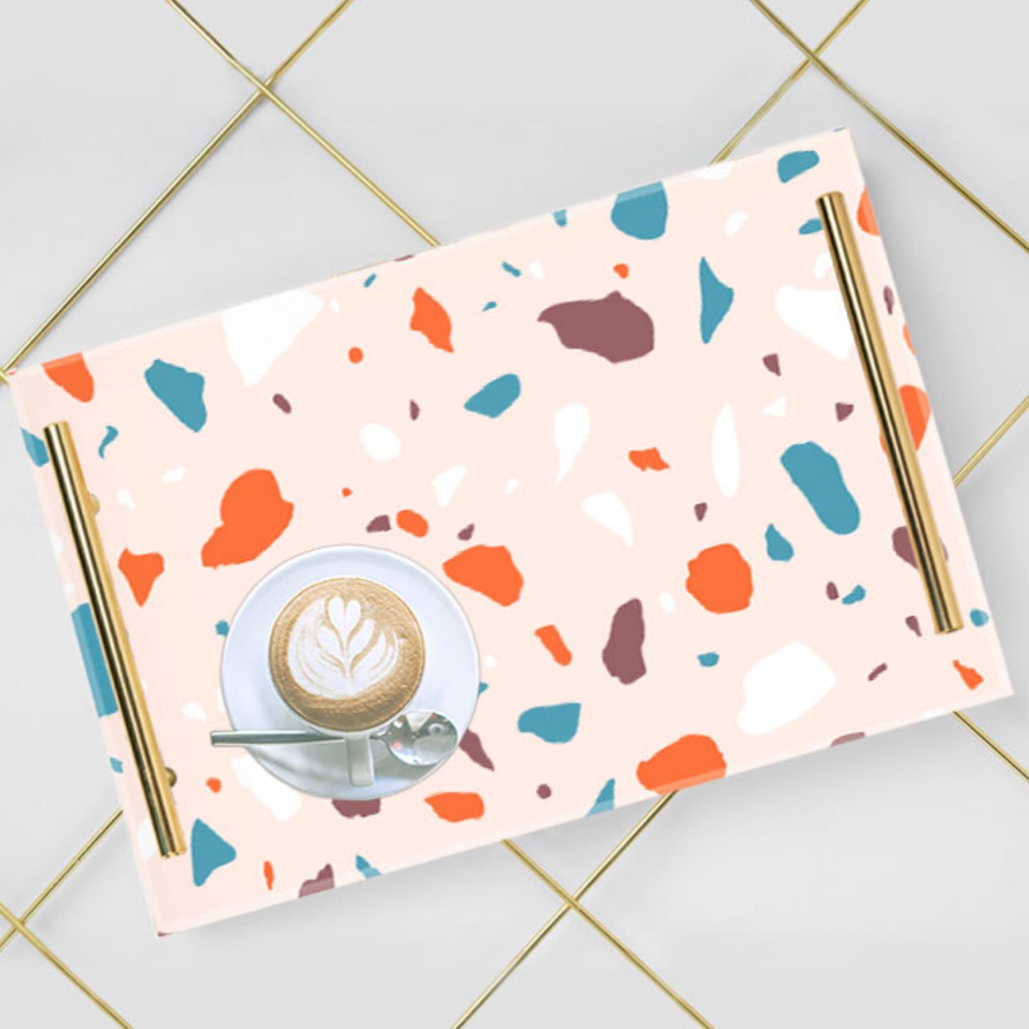 Decorative Acrylic Serving Tray with Gold Metal Handles and Marble Design 24×34 cm-household-dining-serveware-servingtrays-image-6