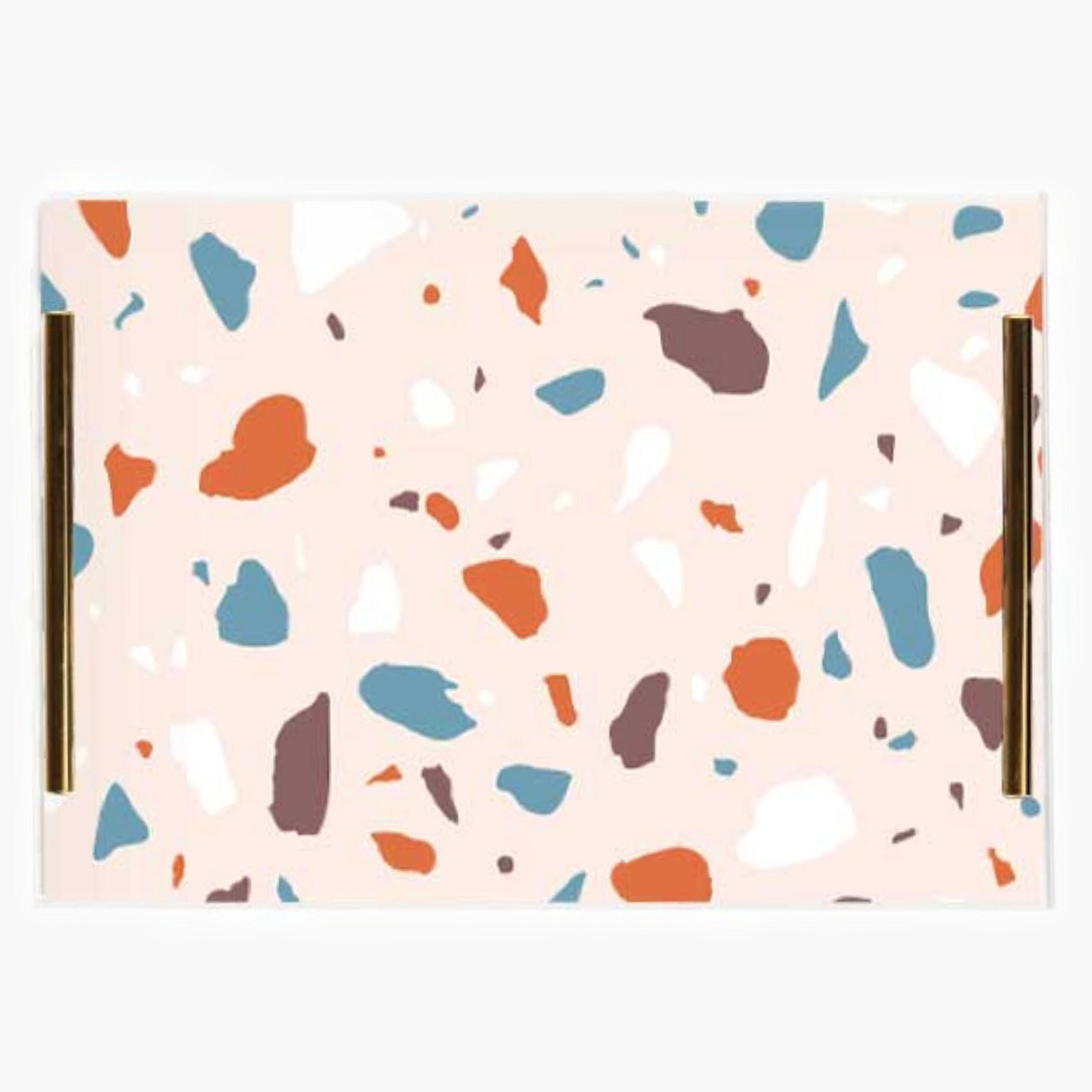 Decorative Acrylic Serving Tray with Gold Metal Handles and Marble Design 20×30 cm-household-dining-serveware-servingtrays-image-5