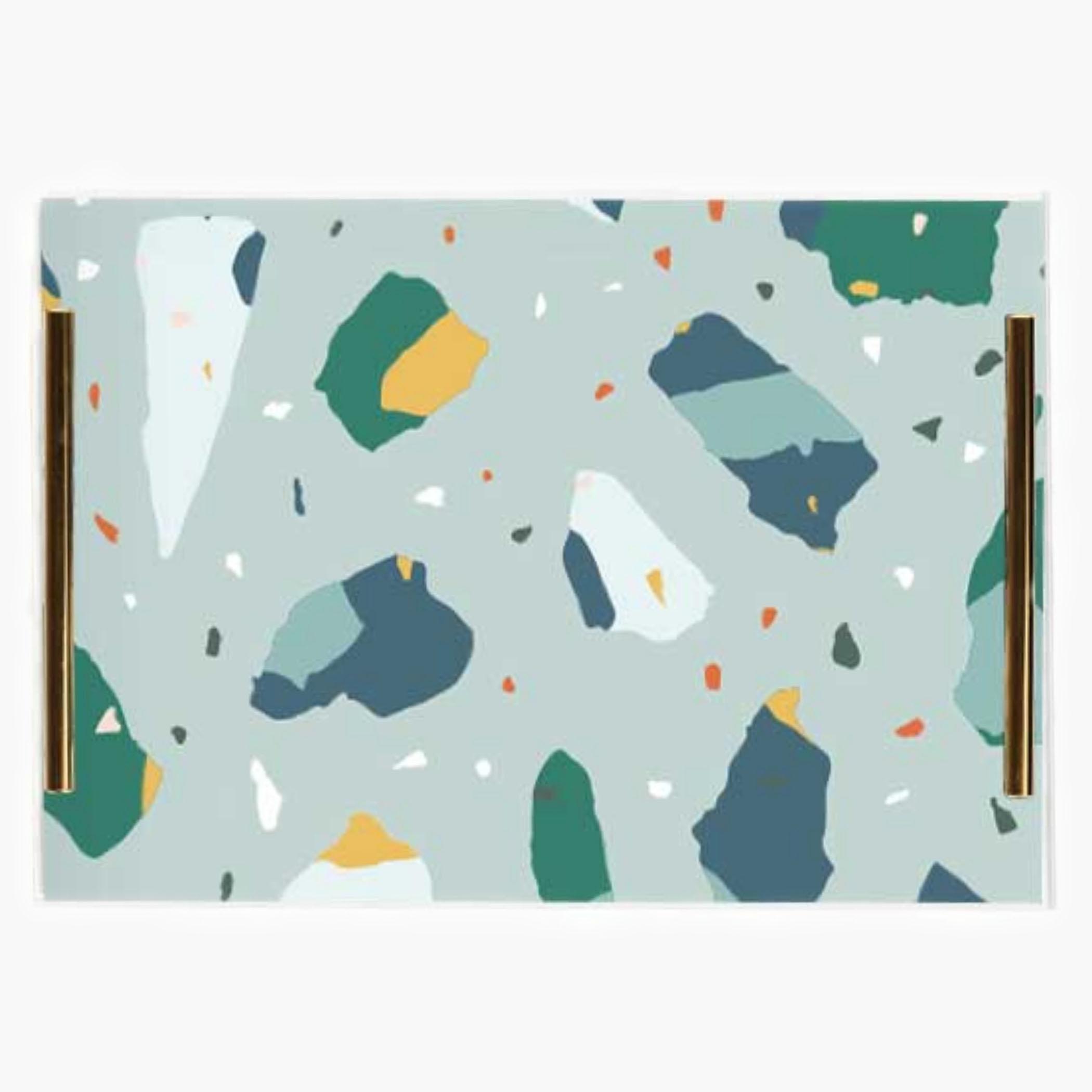 Decorative Acrylic Serving Tray with Gold Metal Handles and Marble Design 20×30 cm-household-dining-serveware-servingtrays-image-4