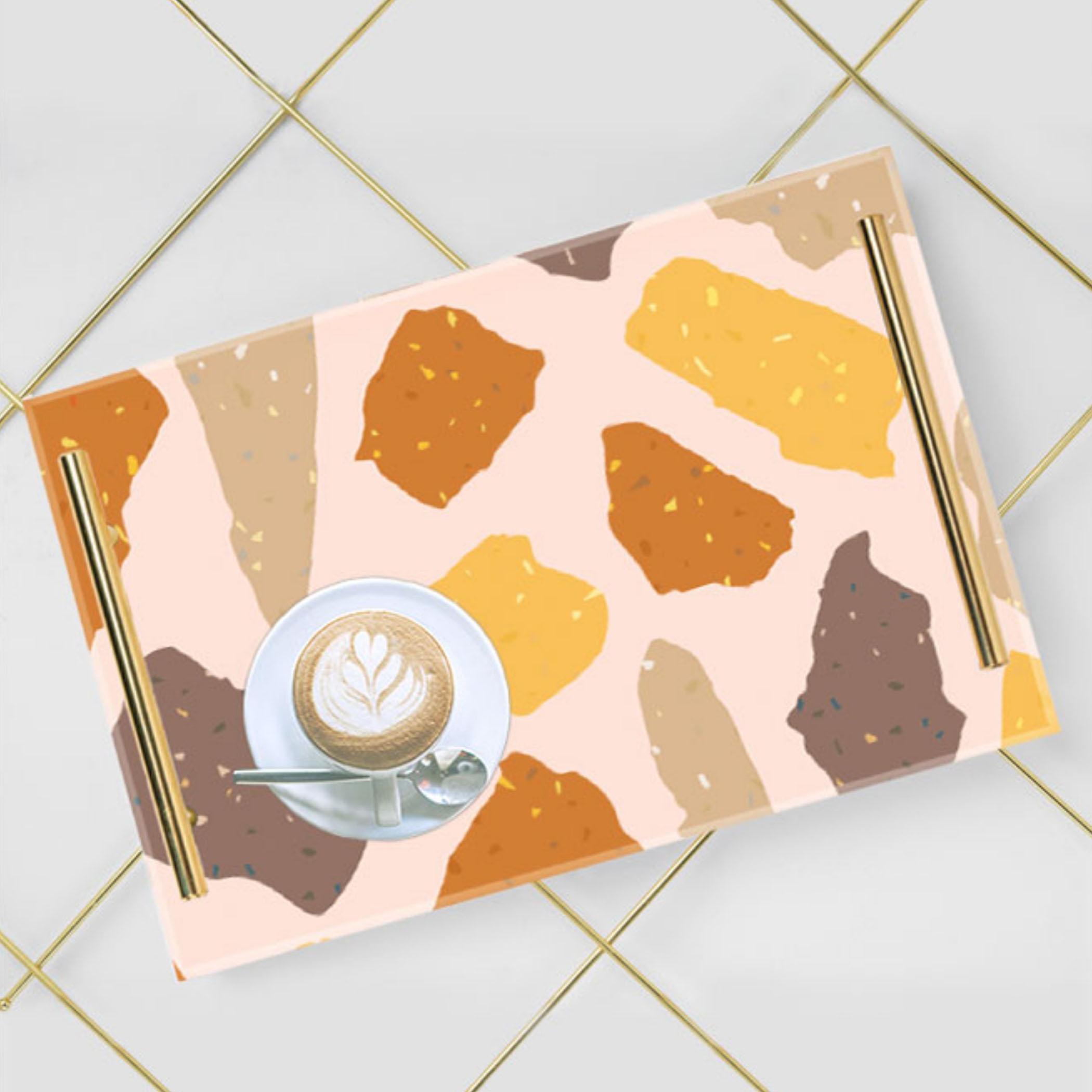 Decorative Acrylic Serving Tray with Gold Metal Handles and Marble Design 24×34 cm-household-dining-serveware-servingtrays-image-3