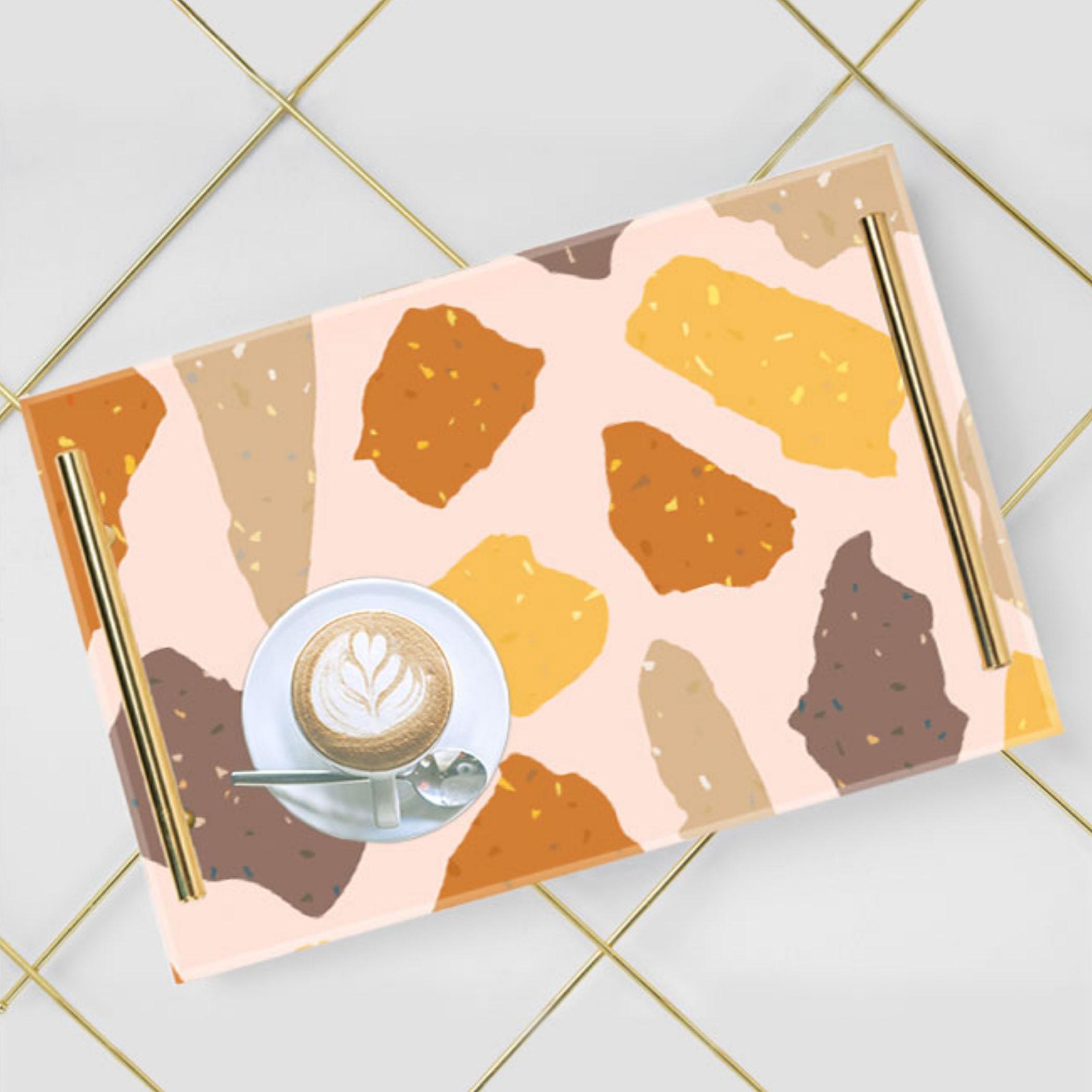 Decorative Acrylic Serving Tray with Gold Metal Handles and Marble Design 20×30 cm-household-dining-serveware-servingtrays-image-4