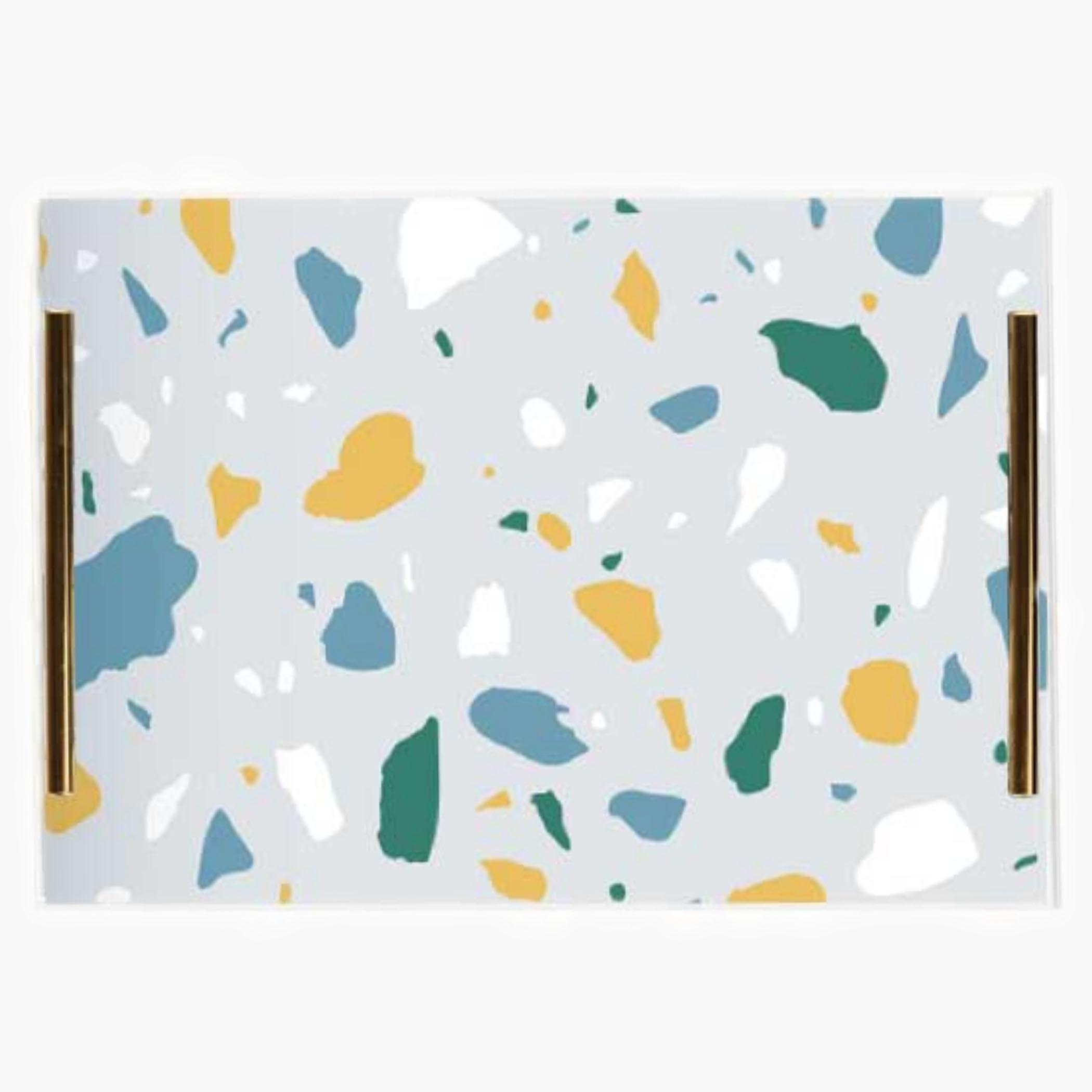 Decorative Acrylic Serving Tray with Gold Metal Handles and Marble Design 24×34 cm-household-dining-serveware-servingtrays-image-6