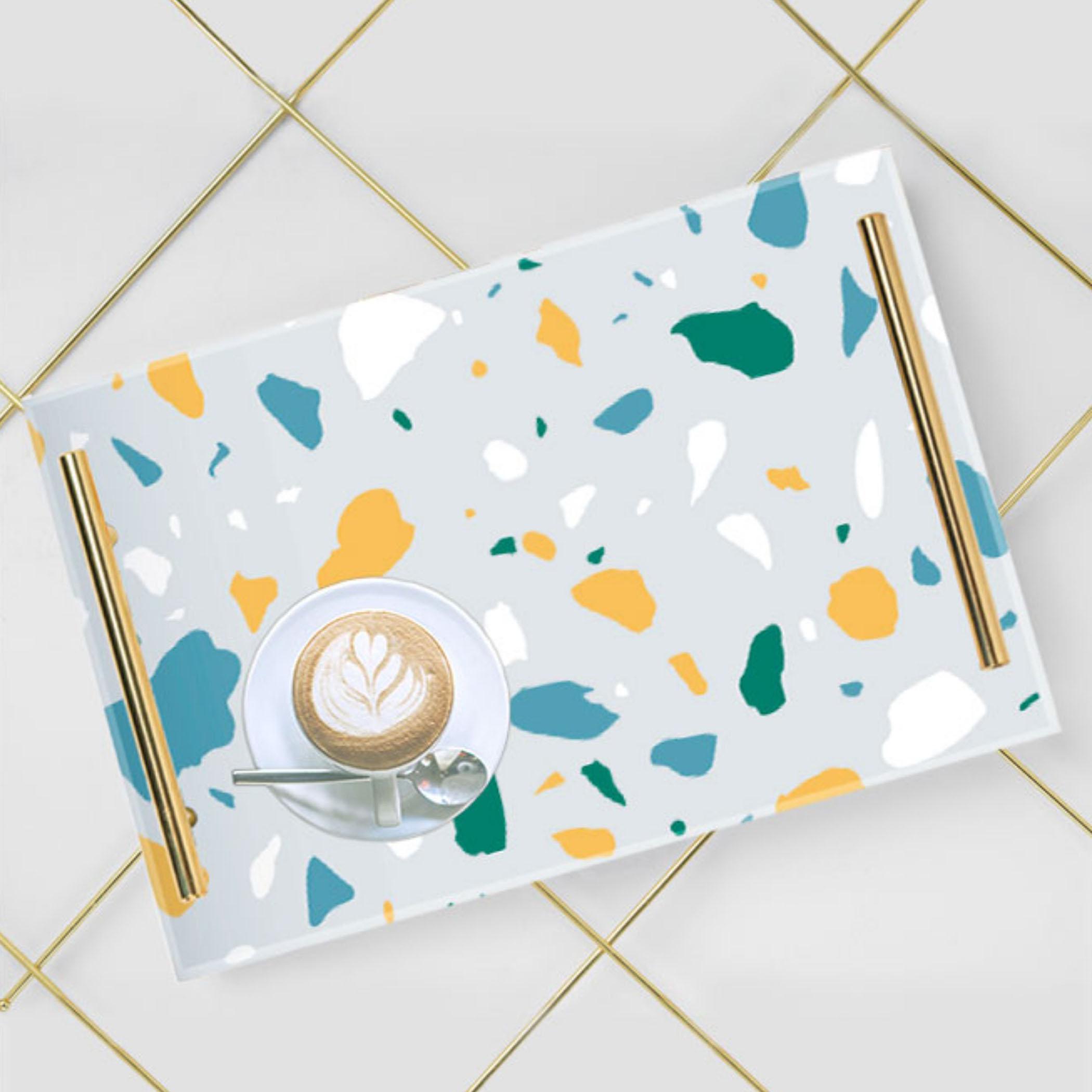 Decorative Acrylic Serving Tray with Gold Metal Handles and Marble Design 20×30 cm-household-dining-serveware-servingtrays-image-4