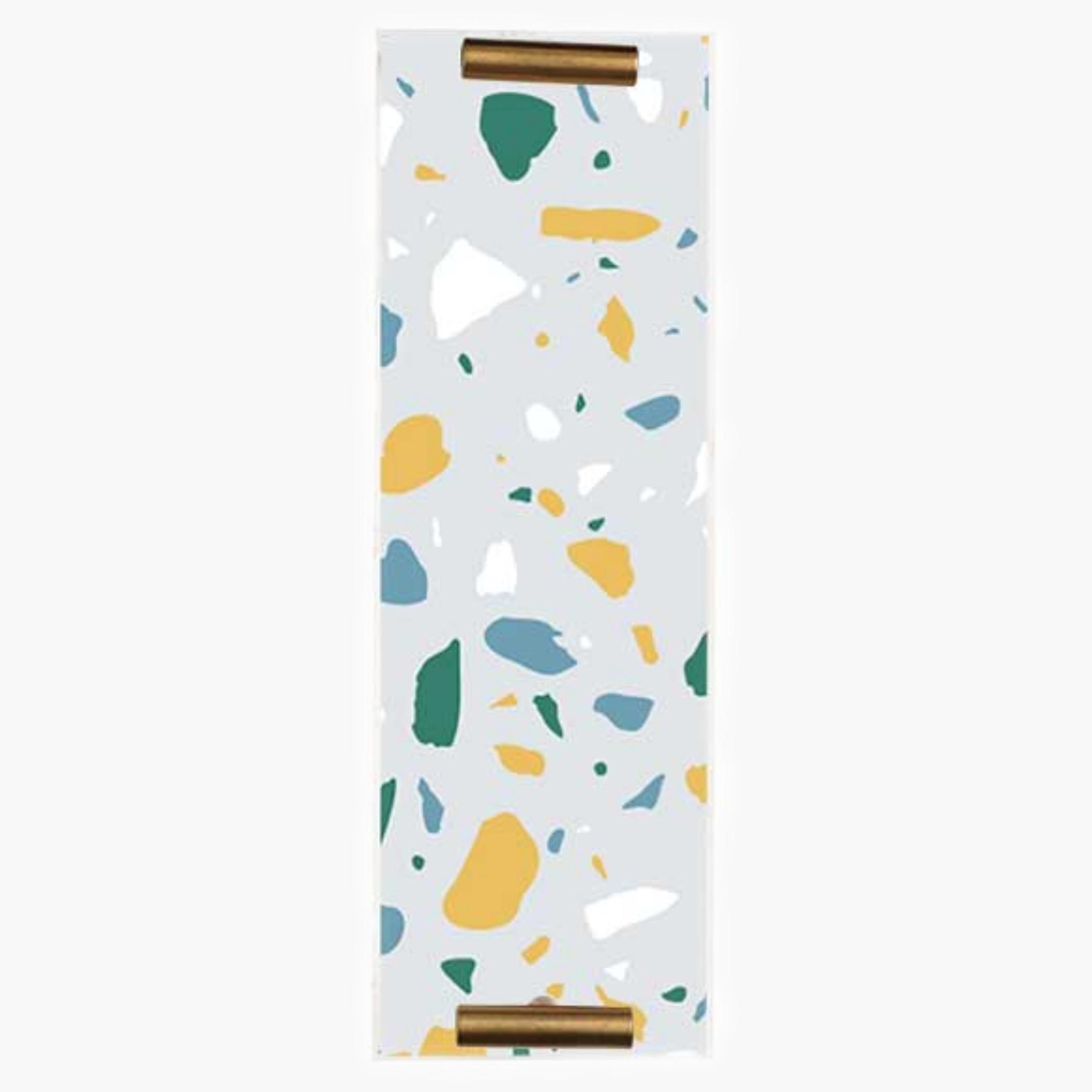 Decorative Acrylic Serving Tray with Gold Metal Handles and Marble Design 10×30 cm-household-dining-serveware-servingtrays-image-3