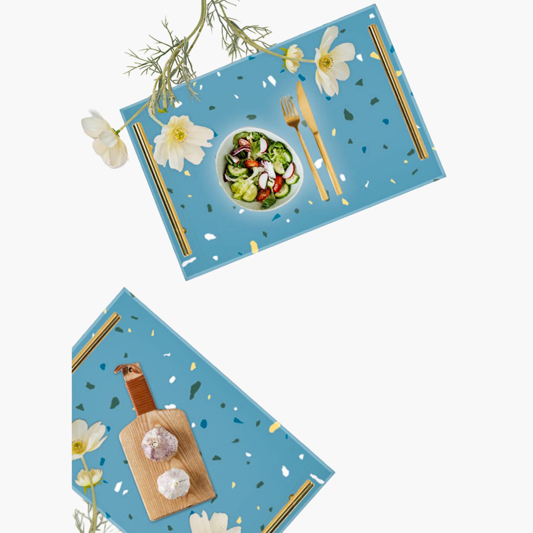 Decorative Acrylic Serving Tray with Gold Metal Handles and Marble Design 24×34 cm-household-dining-serveware-servingtrays-image-3
