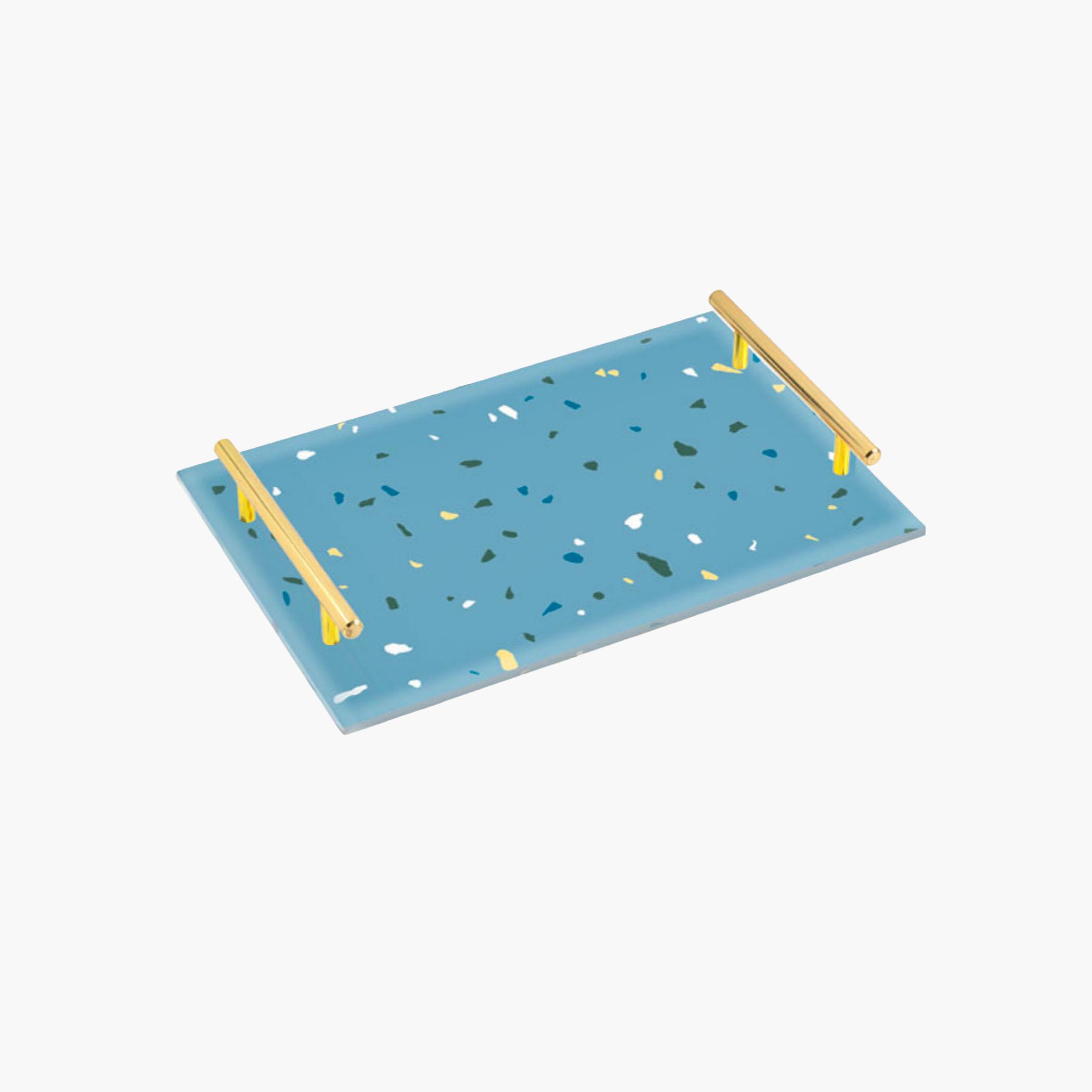 Decorative Acrylic Serving Tray with Gold Metal Handles and Marble Design 20×30 cm-household-dining-serveware-servingtrays-image-6