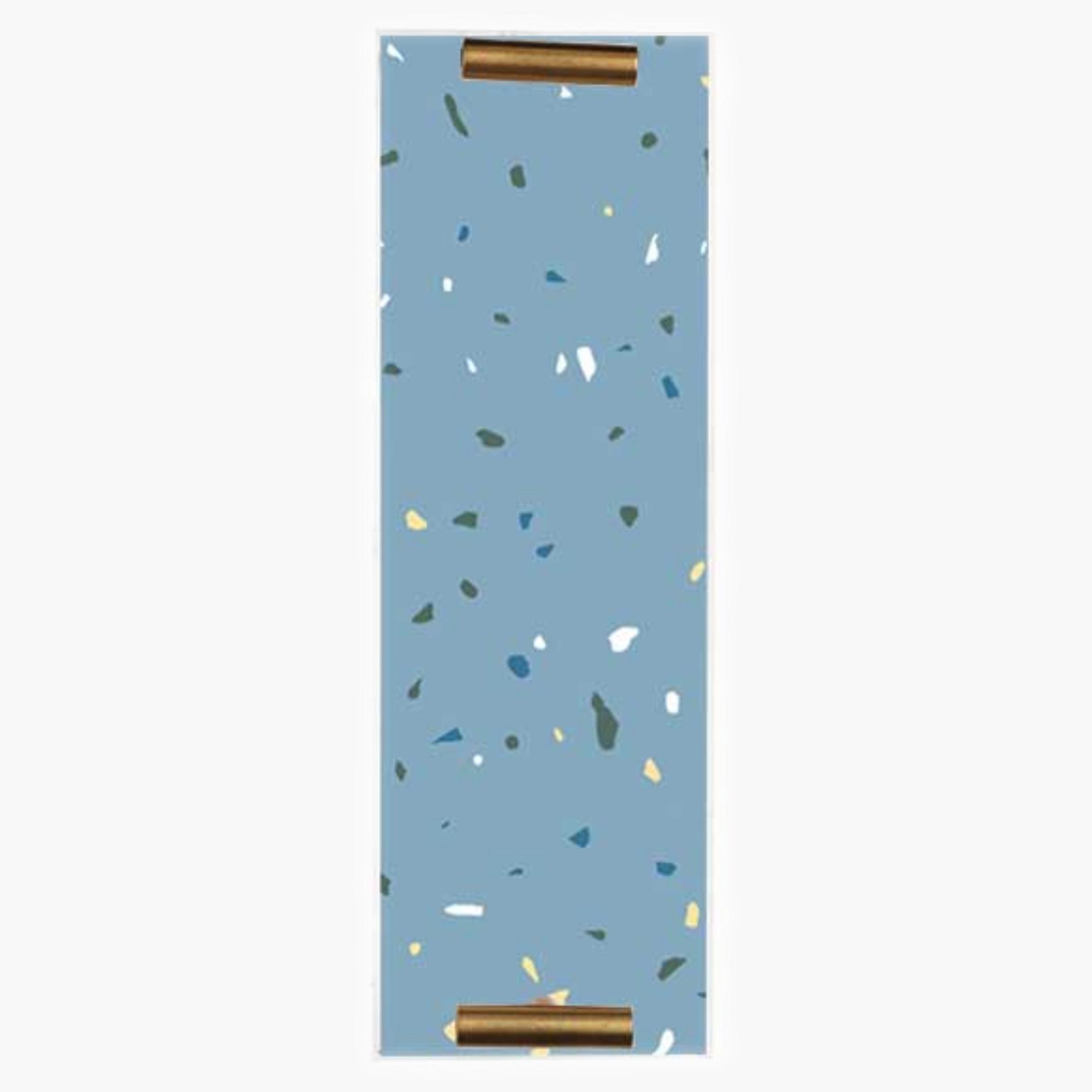 Decorative Acrylic Serving Tray with Gold Metal Handles and Marble Design 10×30 cm-household-dining-serveware-servingtrays-image-2