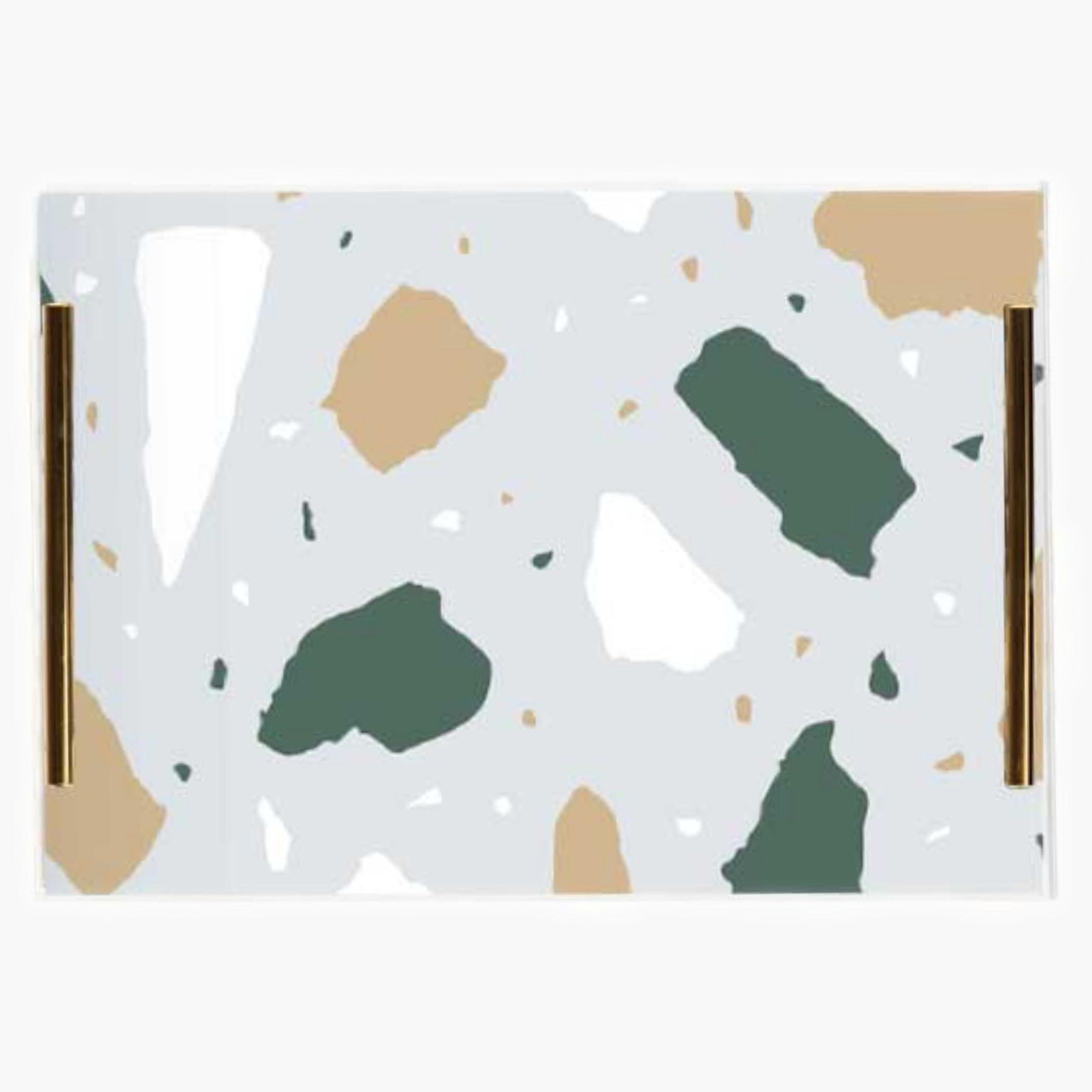 Decorative Acrylic Serving Tray with Gold Metal Handles and Marble Design 24×34 cm-household-dining-serveware-servingtrays-image-3