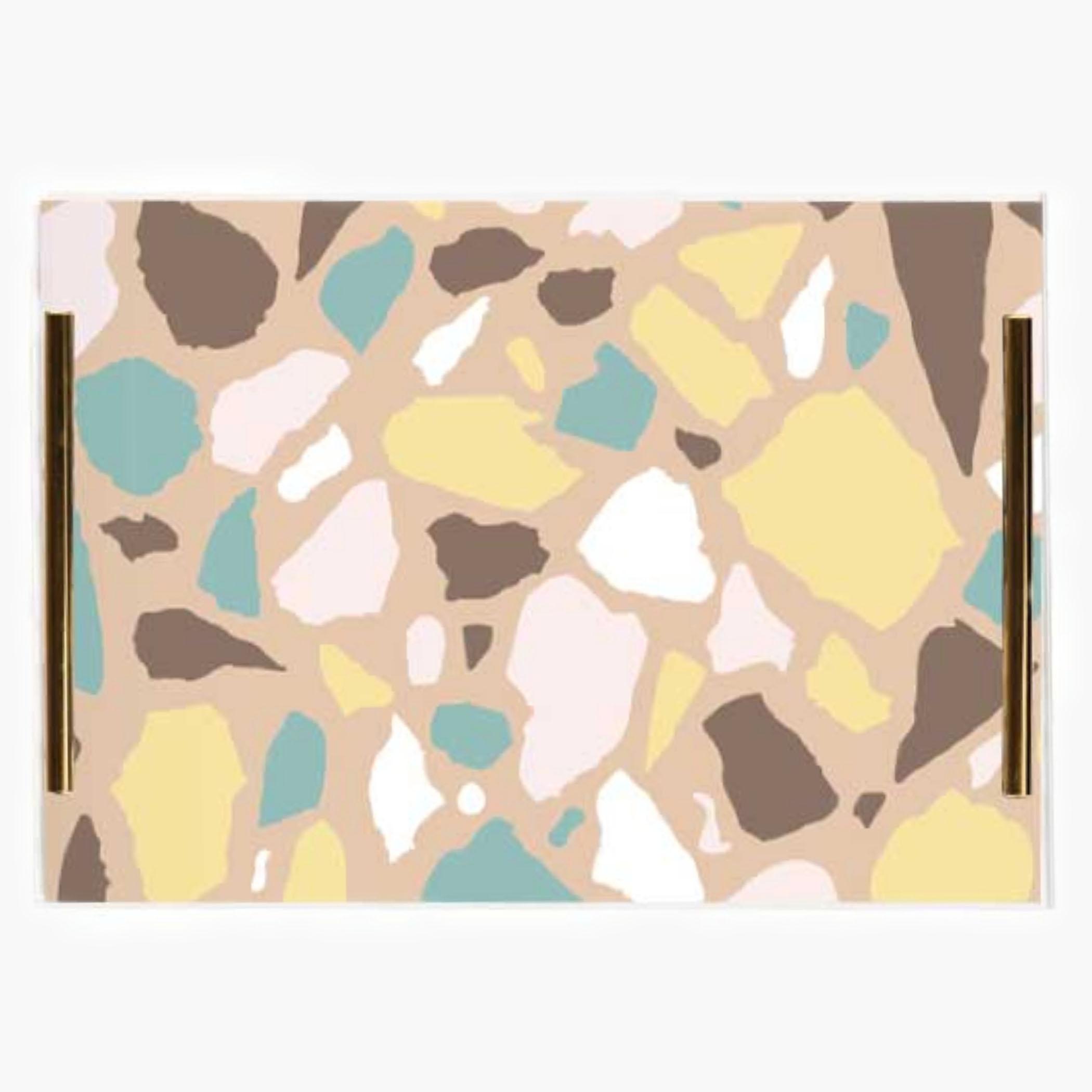 Decorative Acrylic Serving Tray with Gold Metal Handles and Marble Design 24×34 cm-household-dining-serveware-servingtrays-image-5