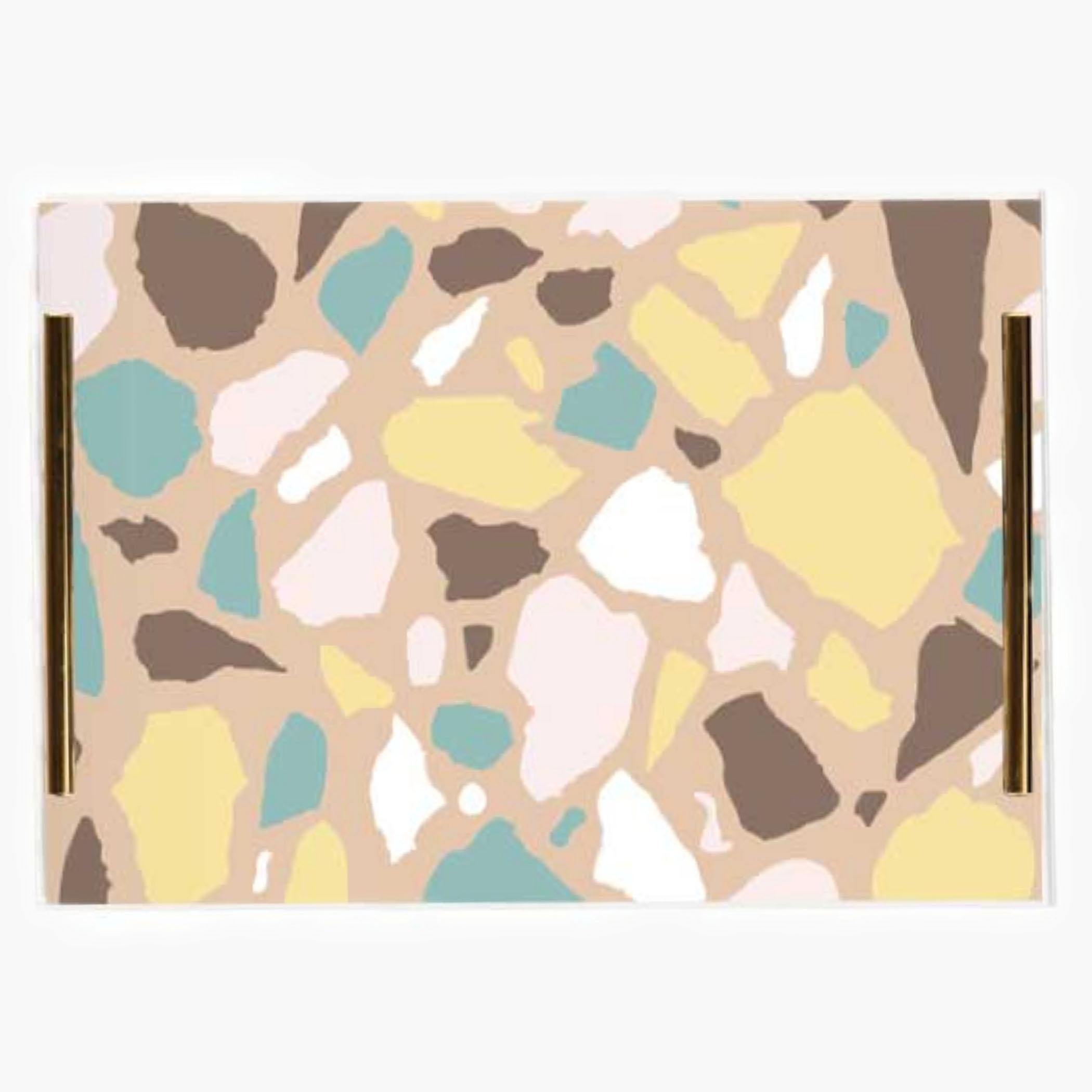 Decorative Acrylic Serving Tray with Gold Metal Handles and Marble Design 20×30 cm-household-dining-serveware-servingtrays-image-4