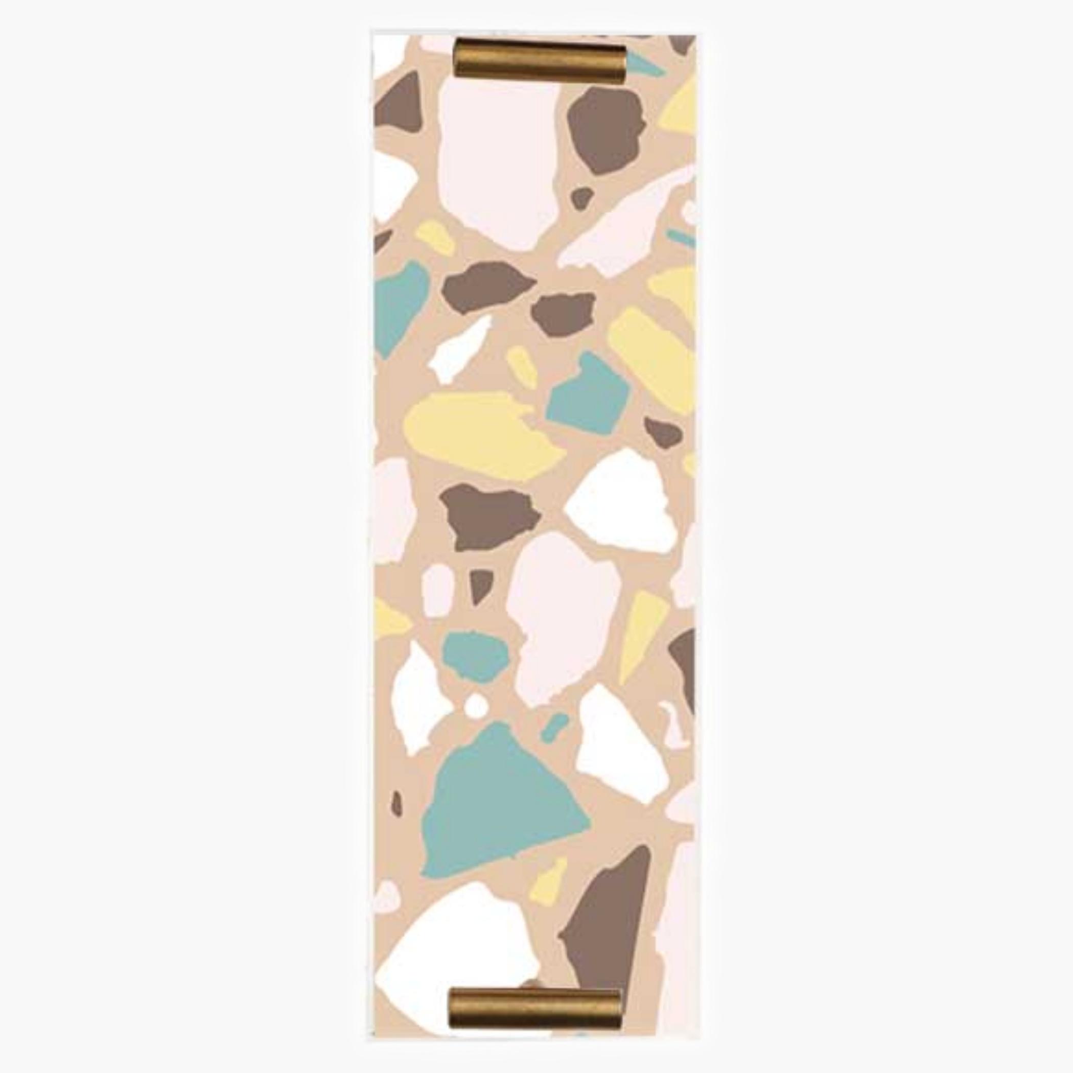 Decorative Acrylic Serving Tray with Gold Metal Handles and Marble Design 10×30 cm-household-dining-serveware-servingtrays-image-4