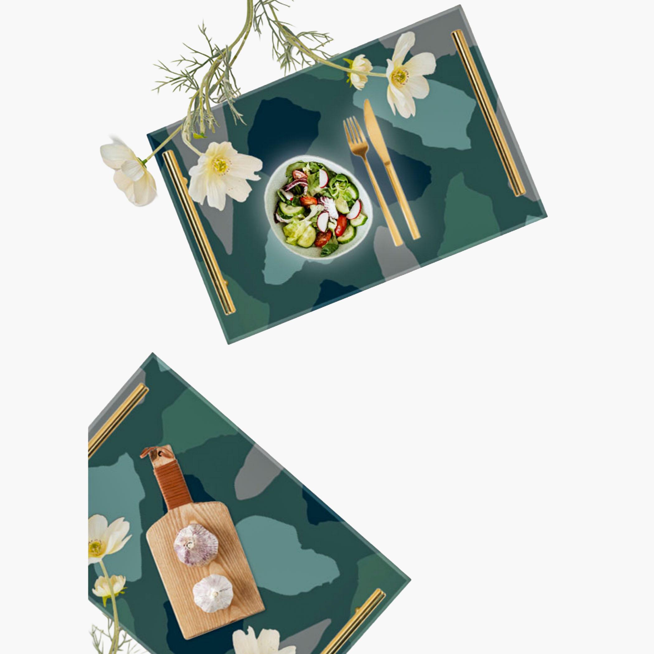 Decorative Acrylic Serving Tray with Gold Metal Handles and Marble Design 24×34 cm-household-dining-serveware-servingtrays-image-5
