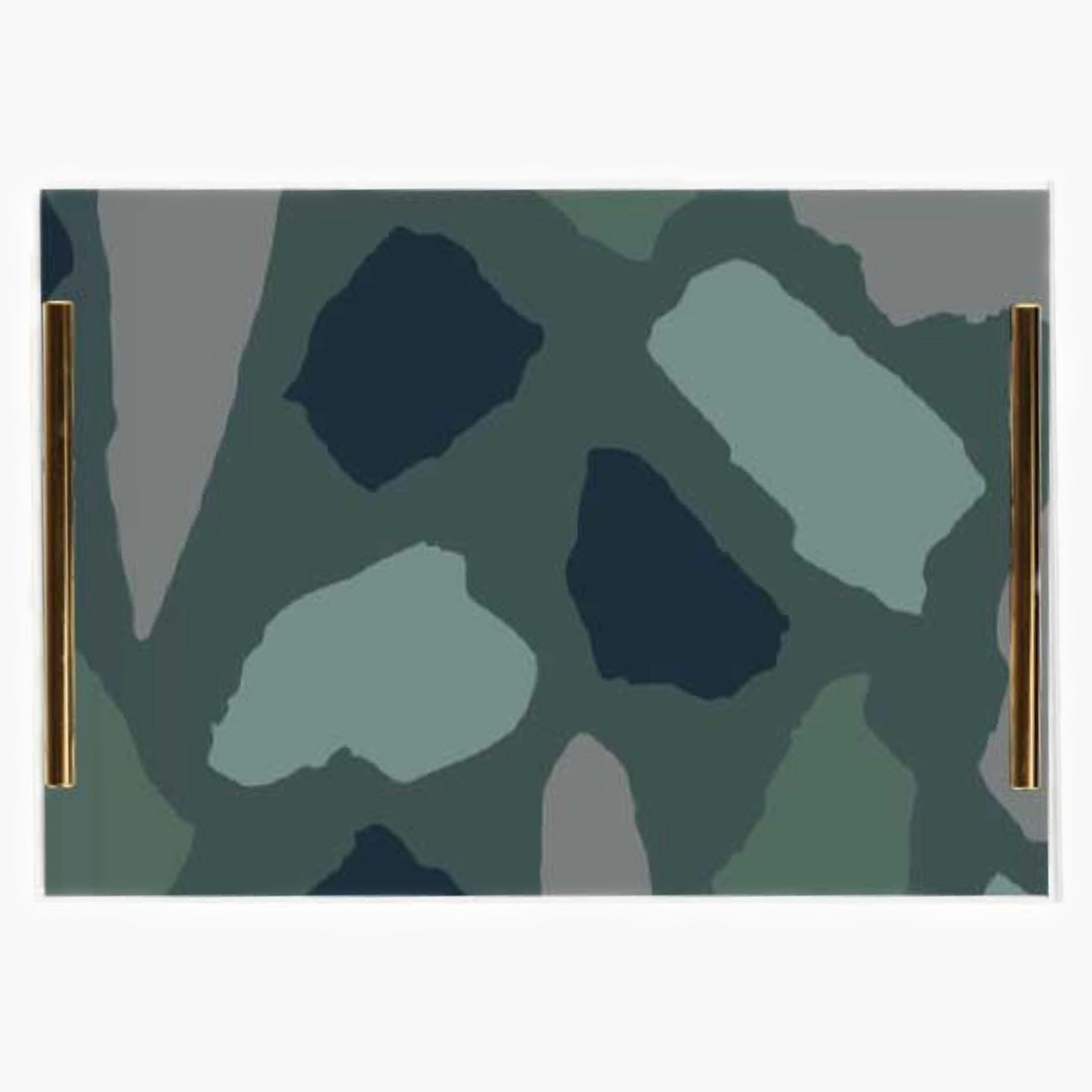 Decorative Acrylic Serving Tray with Gold Metal Handles and Marble Design 20×30 cm-household-dining-serveware-servingtrays-image-2